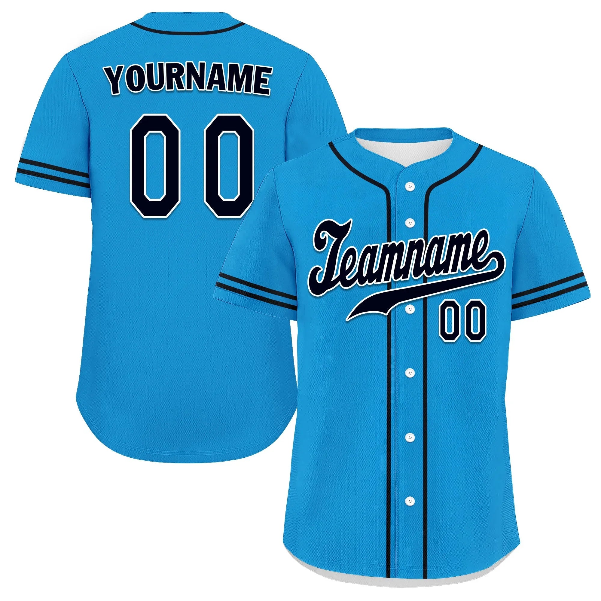 Custom Blue Classic Style Black Personalized Authentic Baseball Jersey UN002-bd0b00d8-bc - Coolcustomize
