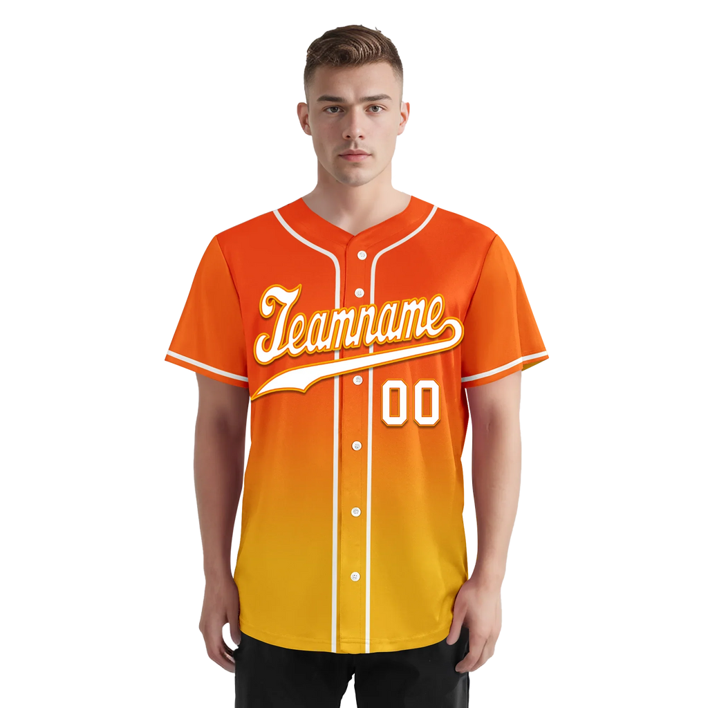 Custom Yellow Orange Fade Fashion Personalized Authentic Baseball Jersey BSBJ01-D0a70c8 - Coolcustomize