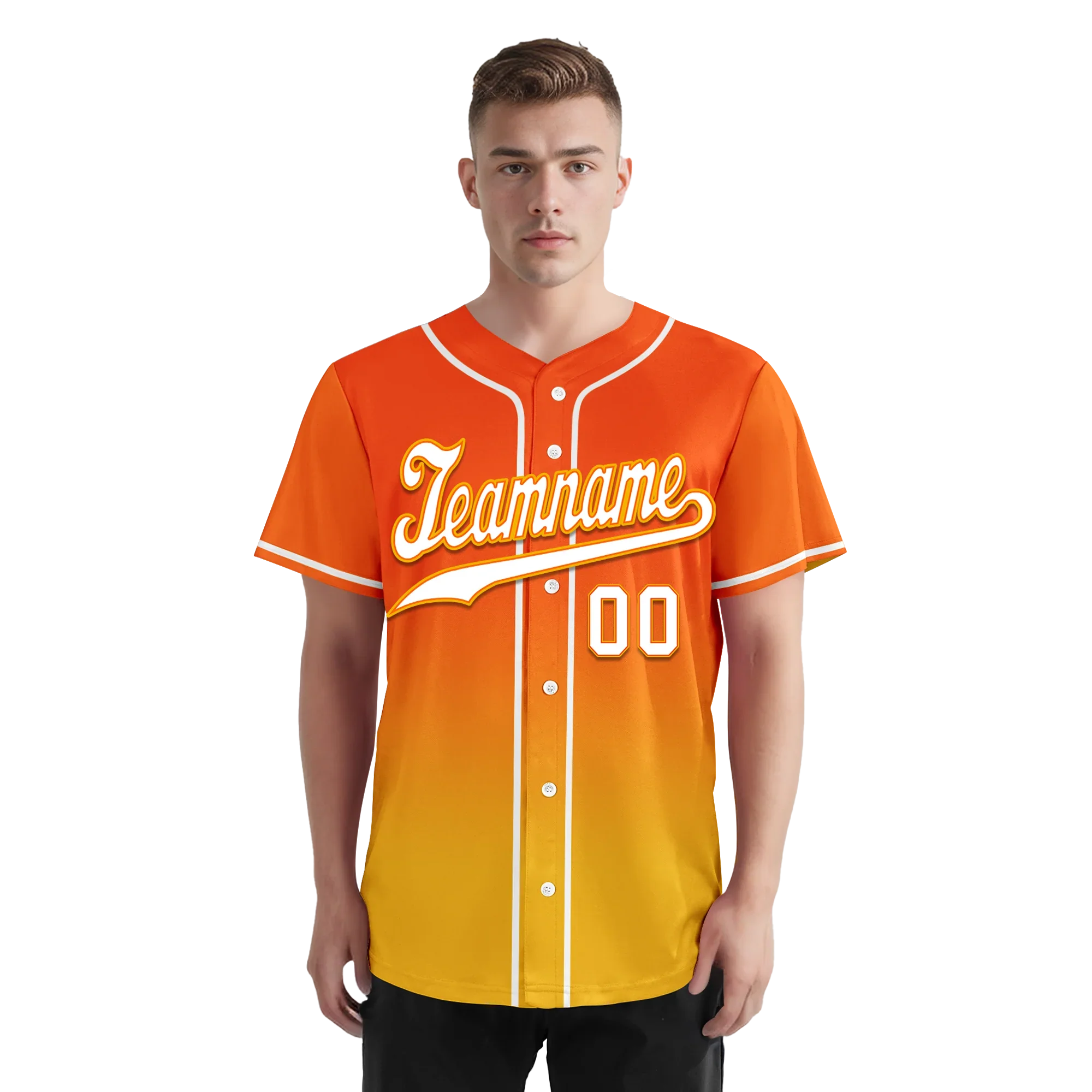 Custom Yellow Orange Fade Fashion Personalized Authentic Baseball Jersey BSBJ01-D0a70c8 - Coolcustomize