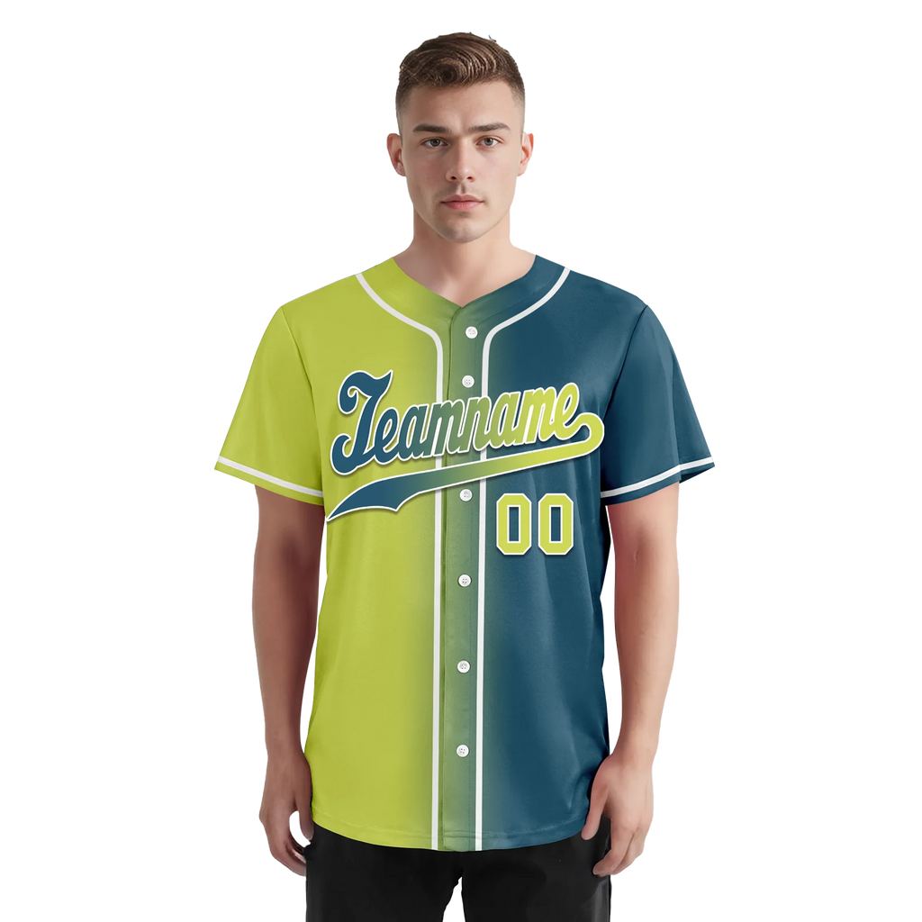 Custom Yellow Green Gradient Fashion Personalized Authentic Baseball Jersey BSBJ01-D0a709d - Coolcustomize
