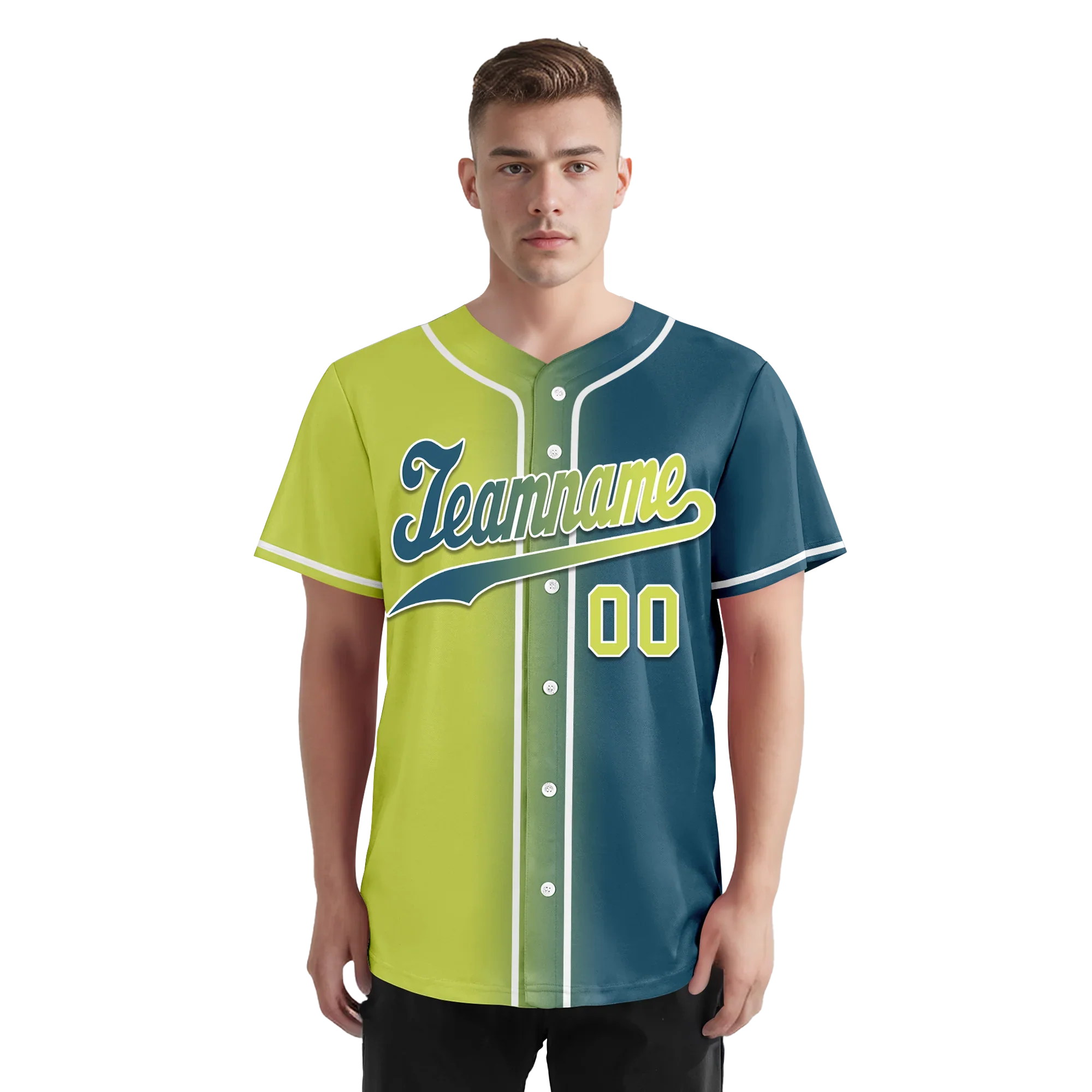 Custom Yellow Green Gradient Fashion Personalized Authentic Baseball Jersey BSBJ01-D0a709d - Coolcustomize