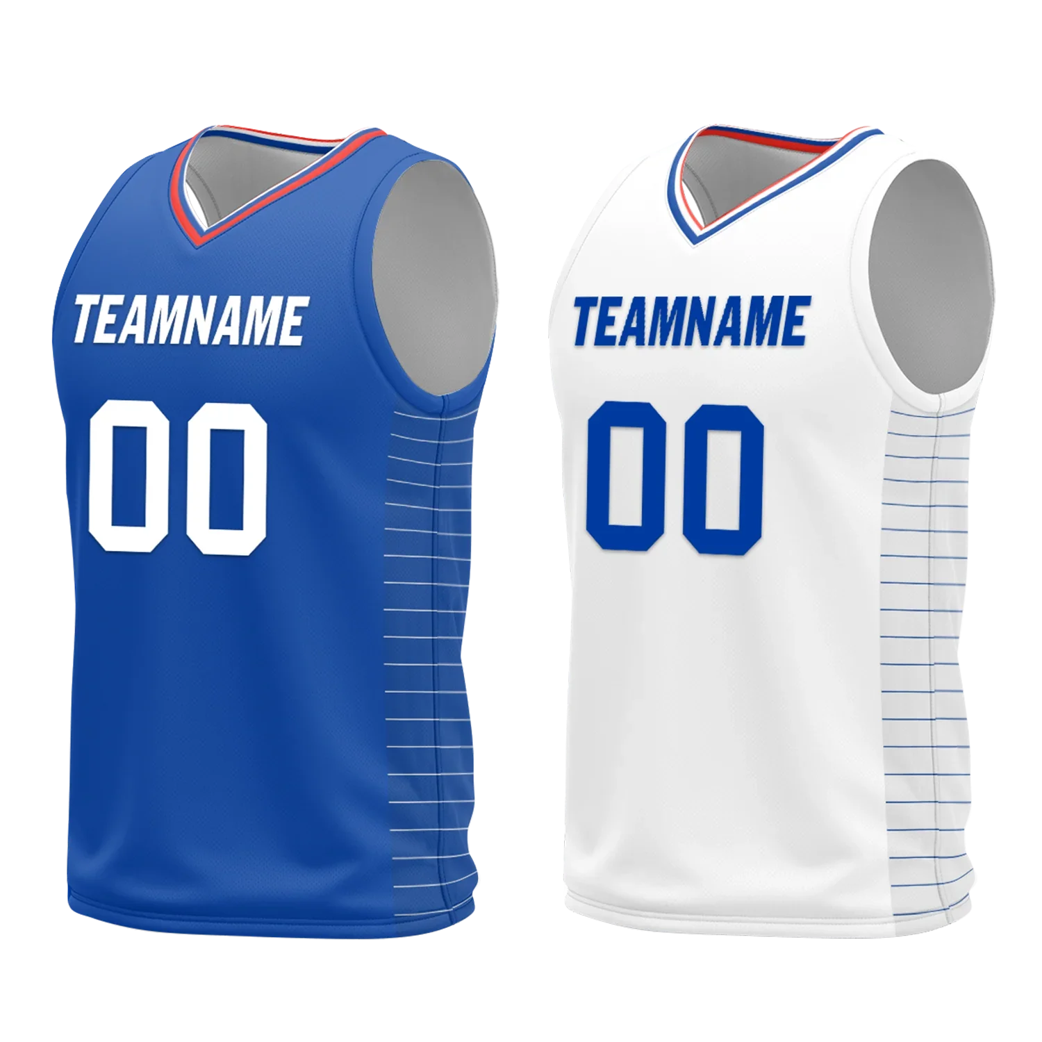 Custom Blue White Classic Style Reversible Basketball Uniform Personalized Ordinary BBJR-D017031 - Coolcustomize