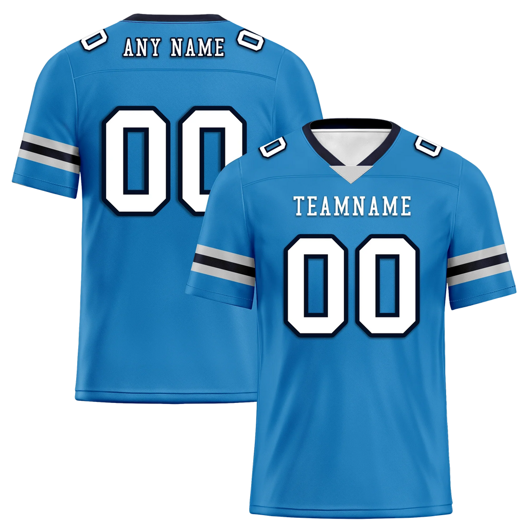 Custom Blue White Classic Style Personalized Authentic Football Jersey FBJ02-bd0a700c - Coolcustomize
