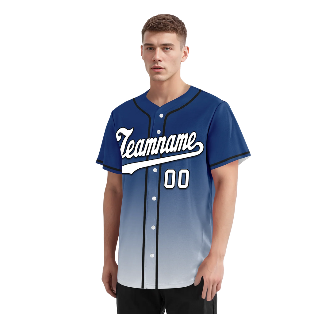 Custom Blue White Fade Fashion Personalized Authentic Baseball Jersey BSBJ01-D0a70db - Coolcustomize