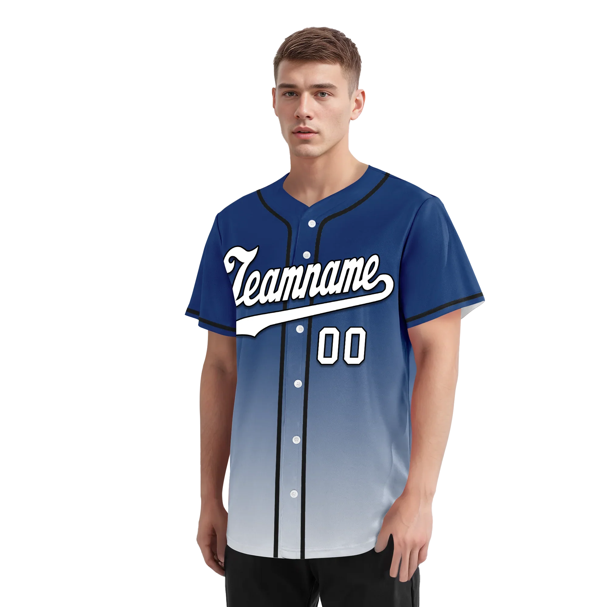 Custom Blue White Fade Fashion Personalized Authentic Baseball Jersey BSBJ01-D0a70db - Coolcustomize