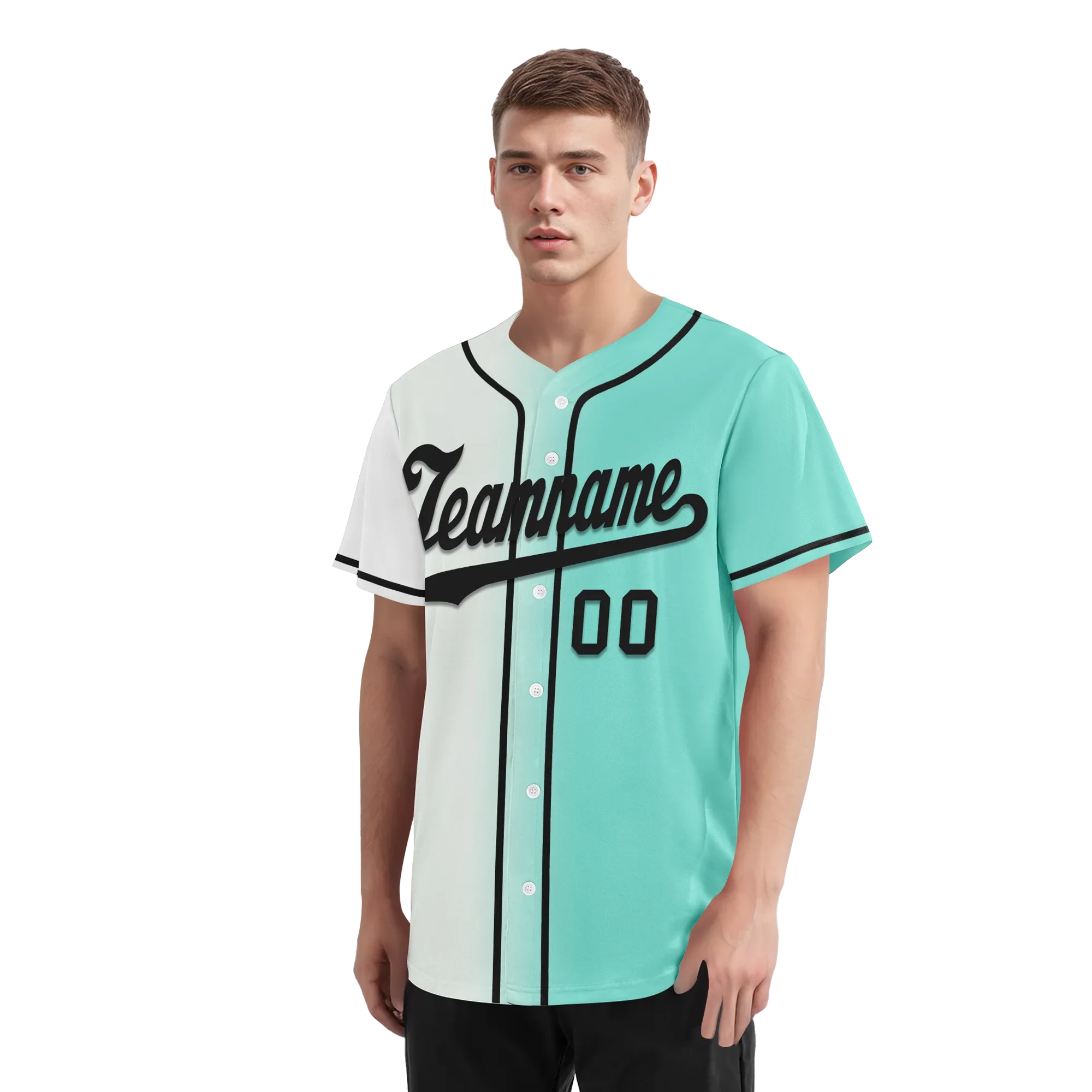 Custom White Green Gradient Fashion Personalized Authentic Baseball Jersey BSBJ01-D0a7aa7 - Coolcustomize