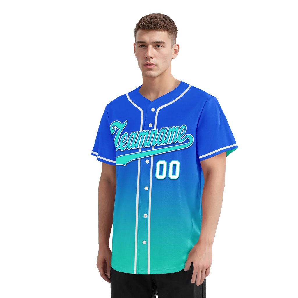 Custom Blue Cyan Fade Fashion Personalized Authentic Baseball Jersey BSBJ01-D0a70d8 - Coolcustomize