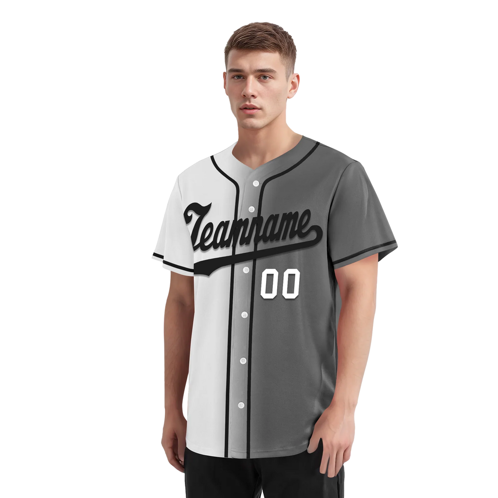 Custom White Grey Gradient Fashion Personalized Authentic Baseball Jersey BSBJ01-D0a7aaf - Coolcustomize
