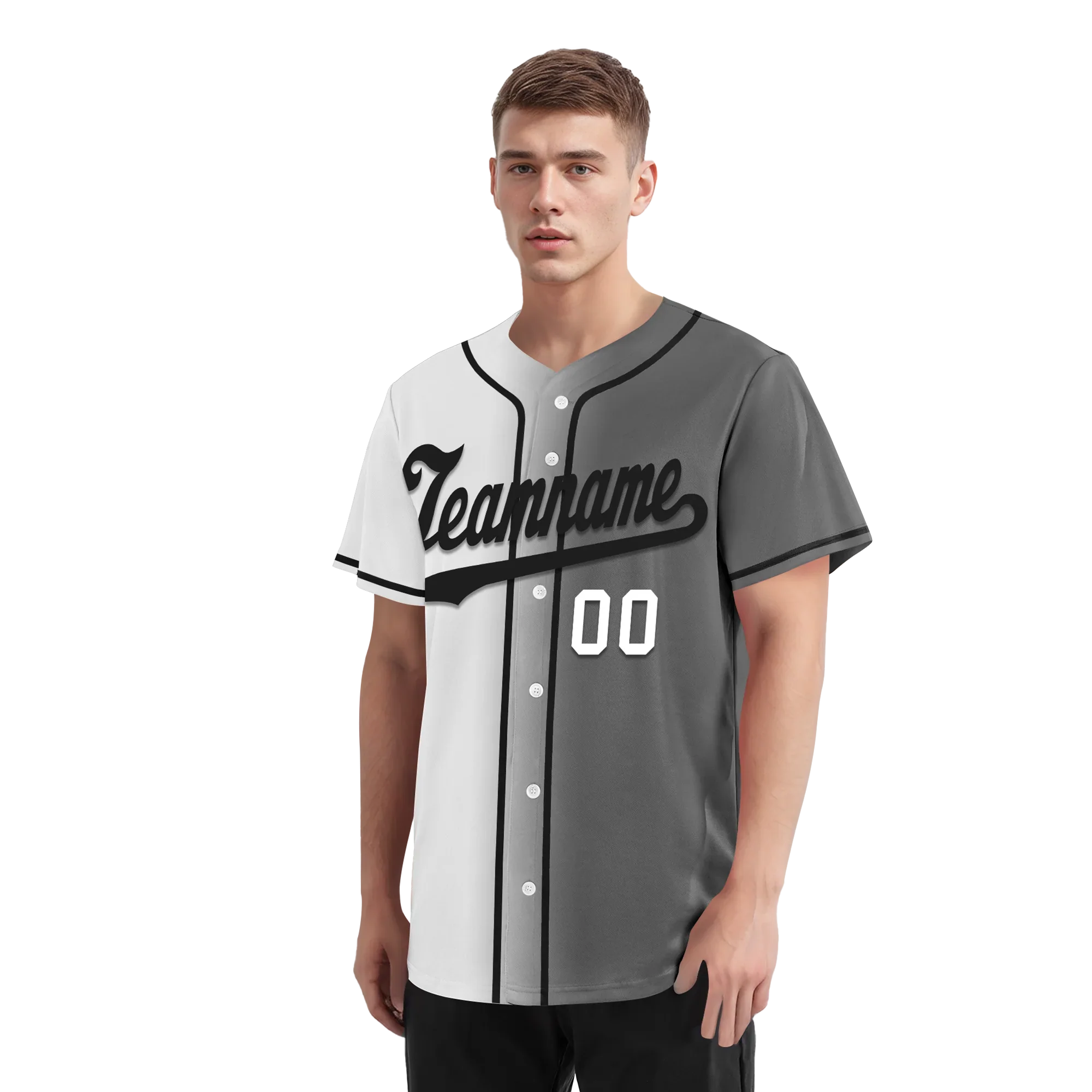 Custom White Grey Gradient Fashion Personalized Authentic Baseball Jersey BSBJ01-D0a7aaf - Coolcustomize