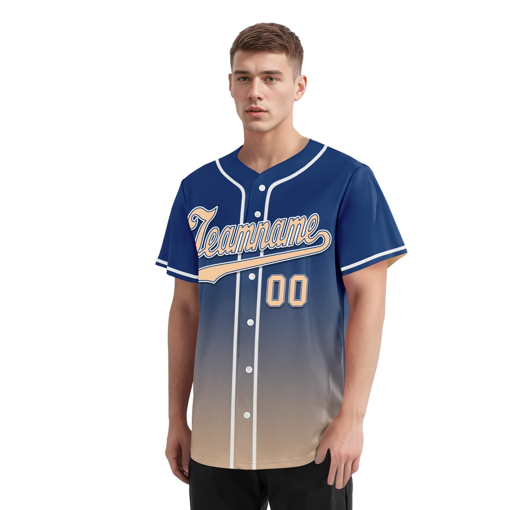Custom Blue Beige Fade Fashion Personalized Authentic Baseball Jersey BSBJ01-D0a70da - Coolcustomize