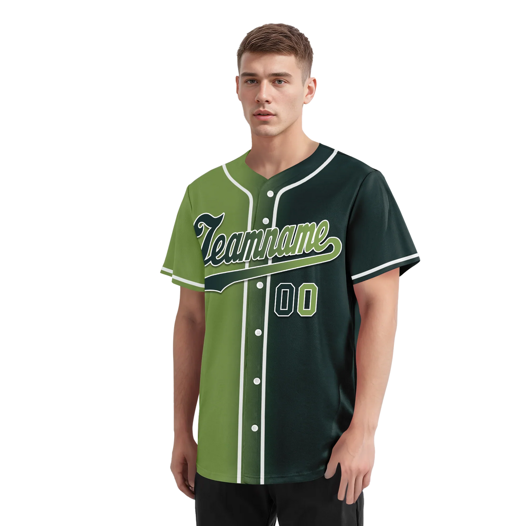 Custom Green Gradient Fashion Personalized Authentic Baseball Jersey BSBJ01-D0a708c - Coolcustomize