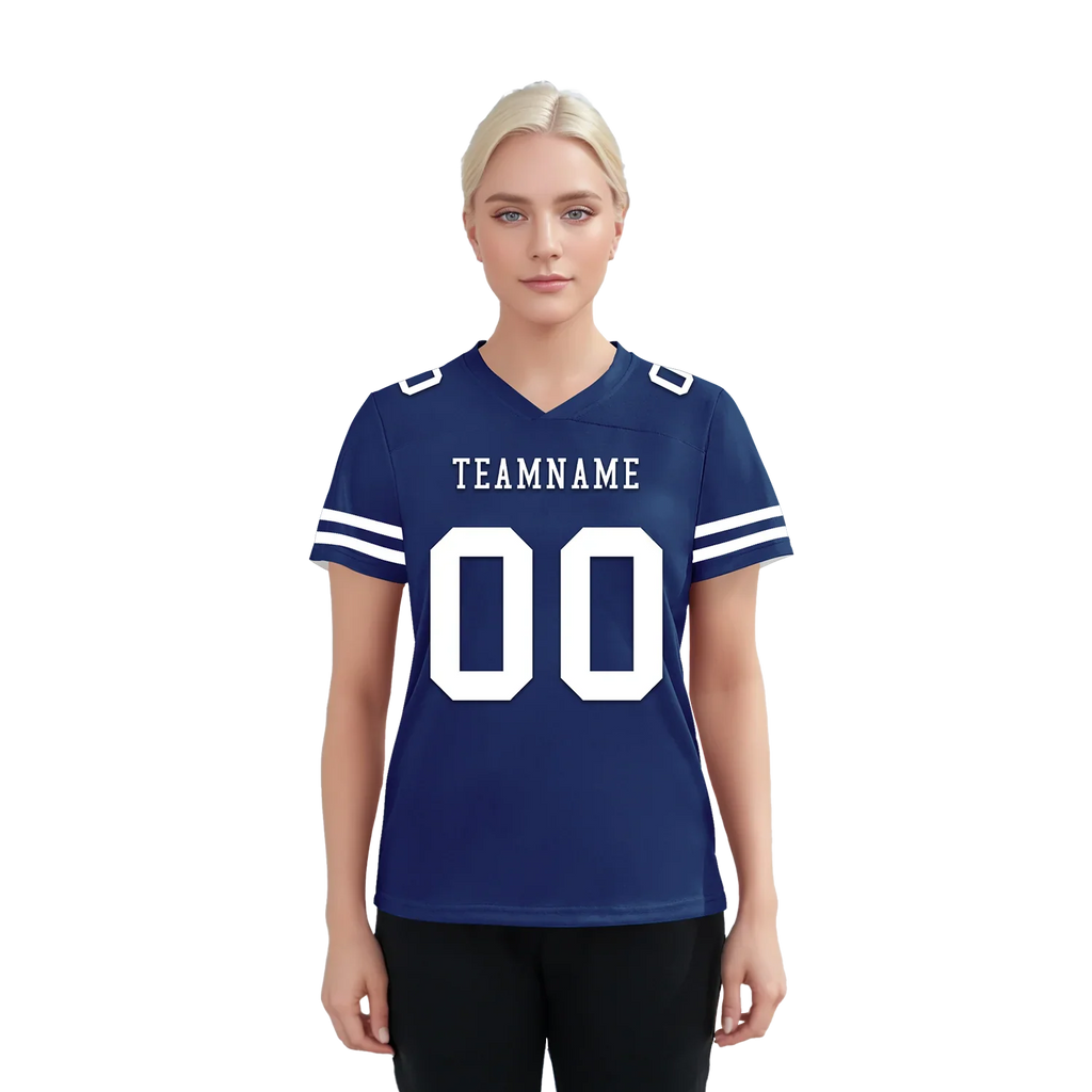 Custom Blue Classic Style Personalized Authentic Football Jersey FBJ02-bd0a70bf - Coolcustomize