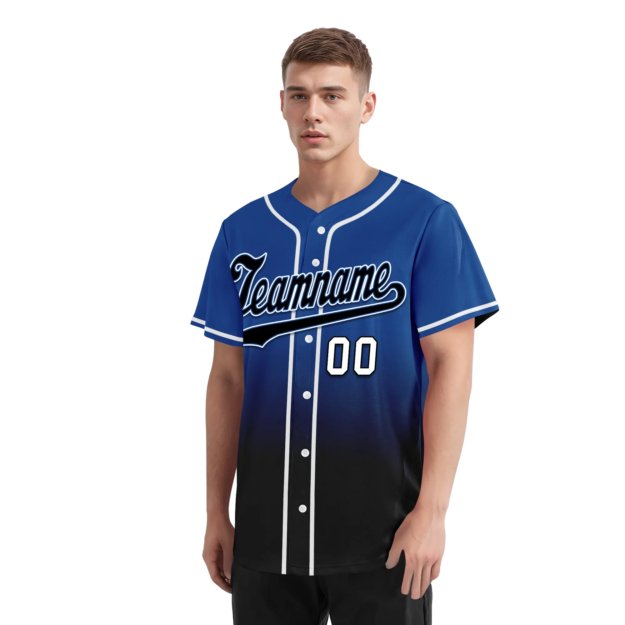 Custom Blue Black Fade Fashion Personalized Authentic Baseball Jersey BSBJ01-D0a70be - Coolcustomize