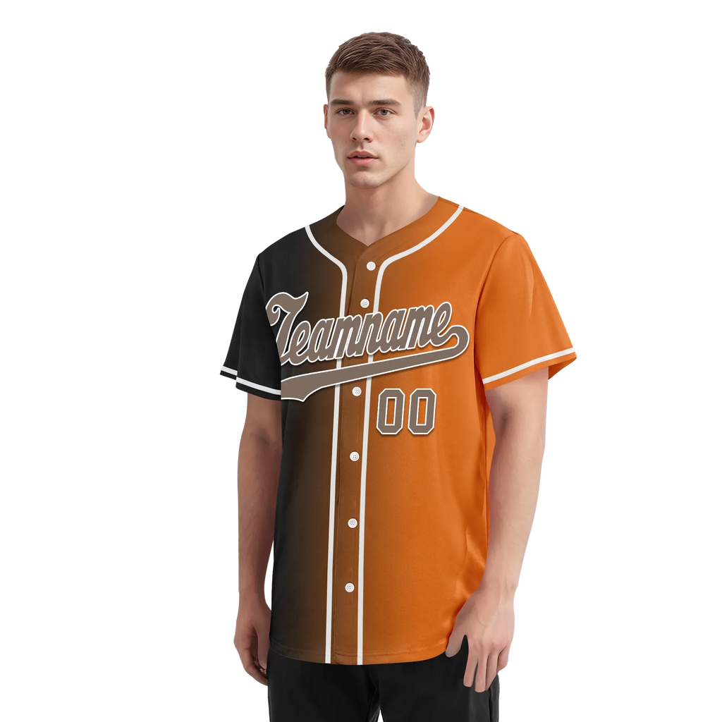 Custom Grey Orange Gradient Fashion Personalized Authentic Baseball Jersey BSBJ01-D0a7097 - Coolcustomize