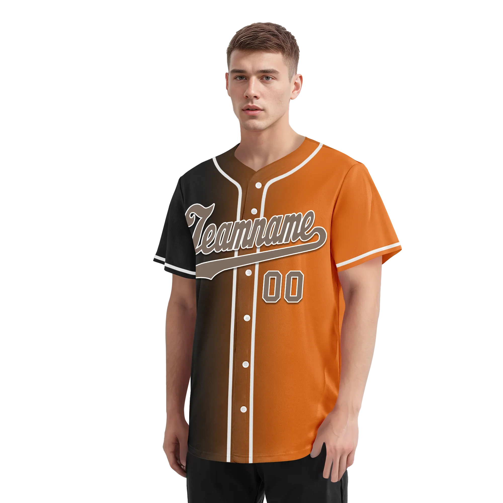 Custom Grey Orange Gradient Fashion Personalized Authentic Baseball Jersey BSBJ01-D0a7097 - Coolcustomize