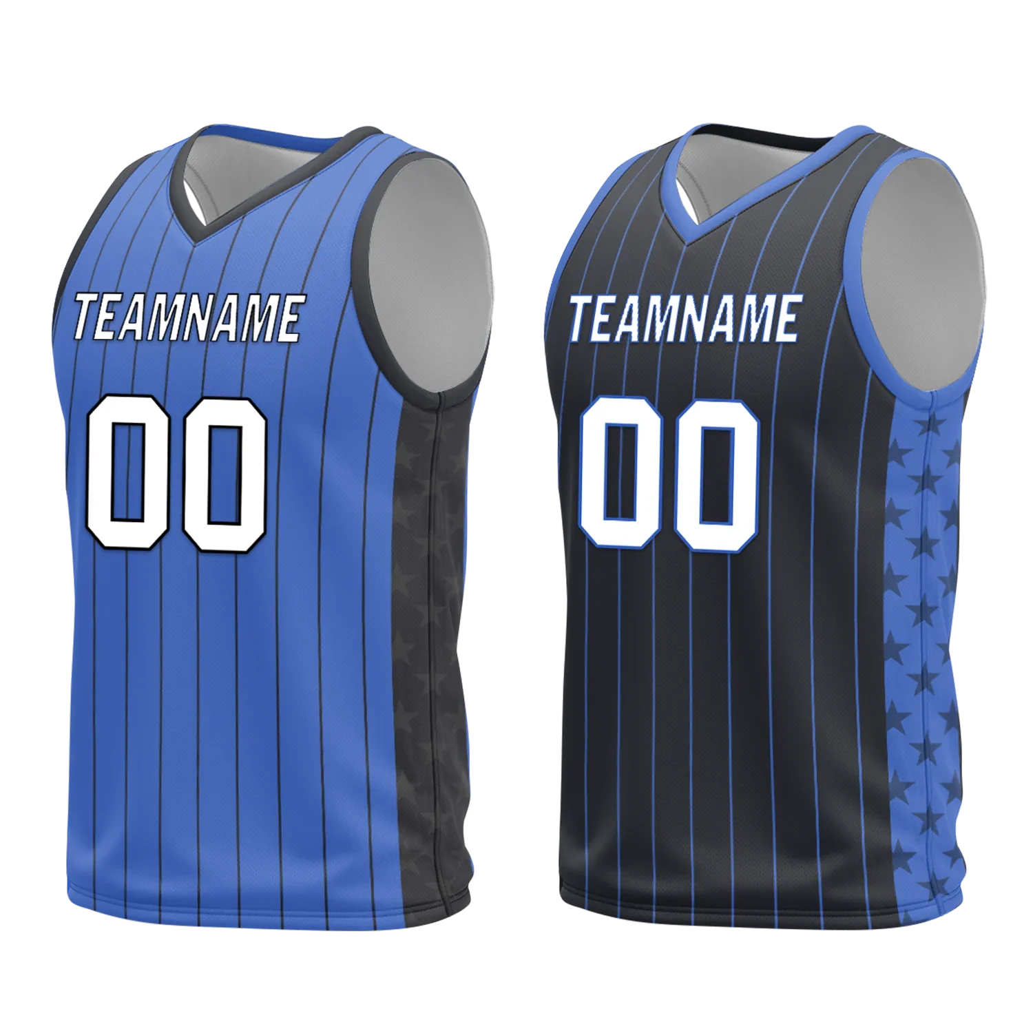 Custom Blue Black Classic Style Reversible Basketball Uniform Personalized Ordinary BBJR-D017055 - Coolcustomize