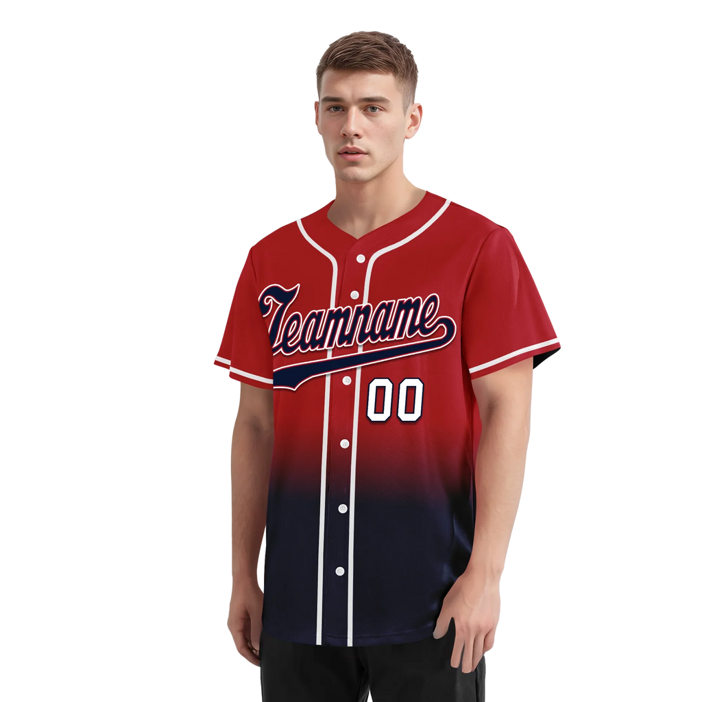 Custom Red Blue Fade Fashion Personalized Authentic Baseball Jersey BSBJ01-D0a70bc - Coolcustomize