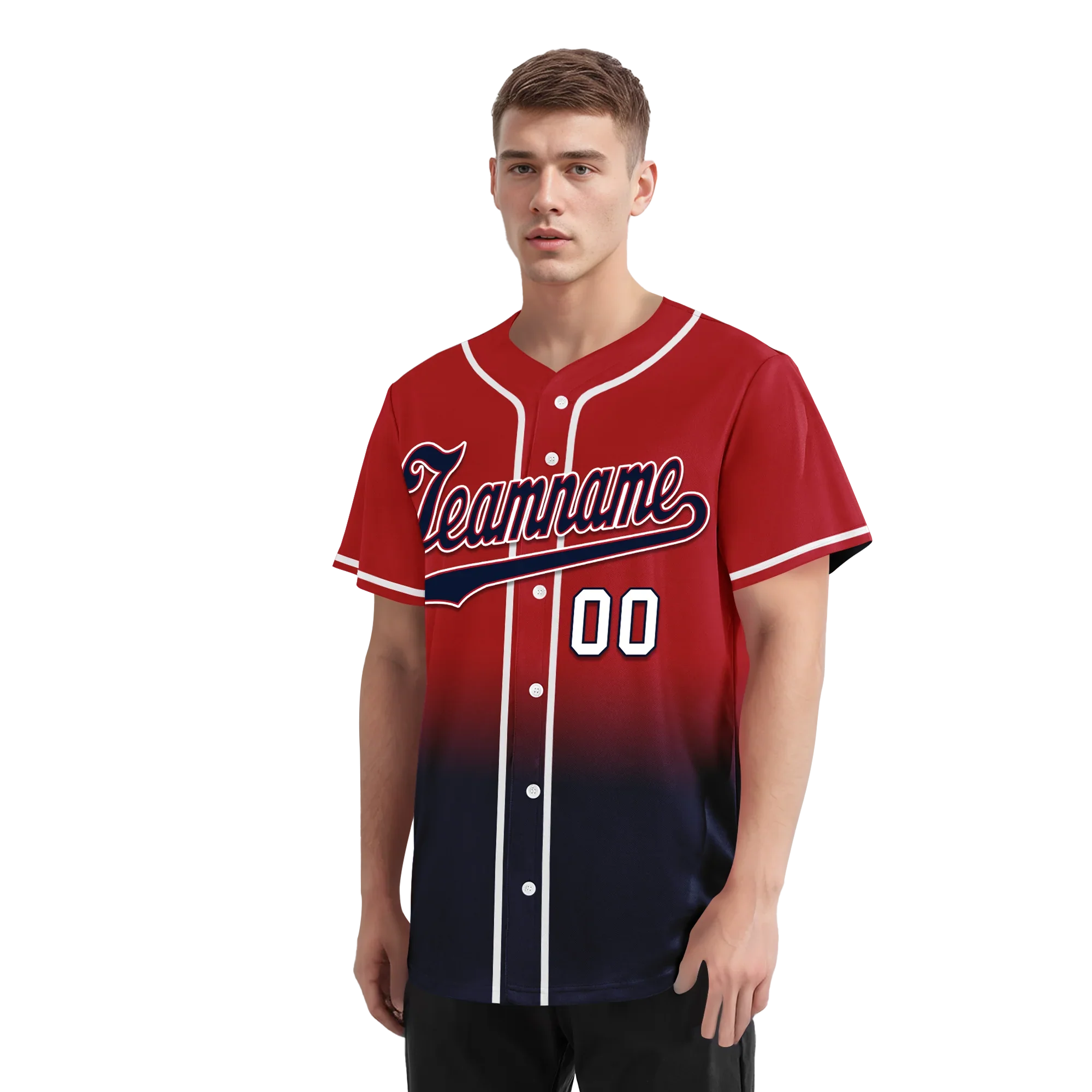 Custom Red Blue Fade Fashion Personalized Authentic Baseball Jersey BSBJ01-D0a70bc - Coolcustomize