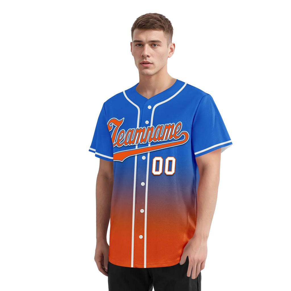 Custom Blue Orange Fade Fashion Personalized Authentic Baseball Jersey BSBJ01-D0a70b7 - Coolcustomize