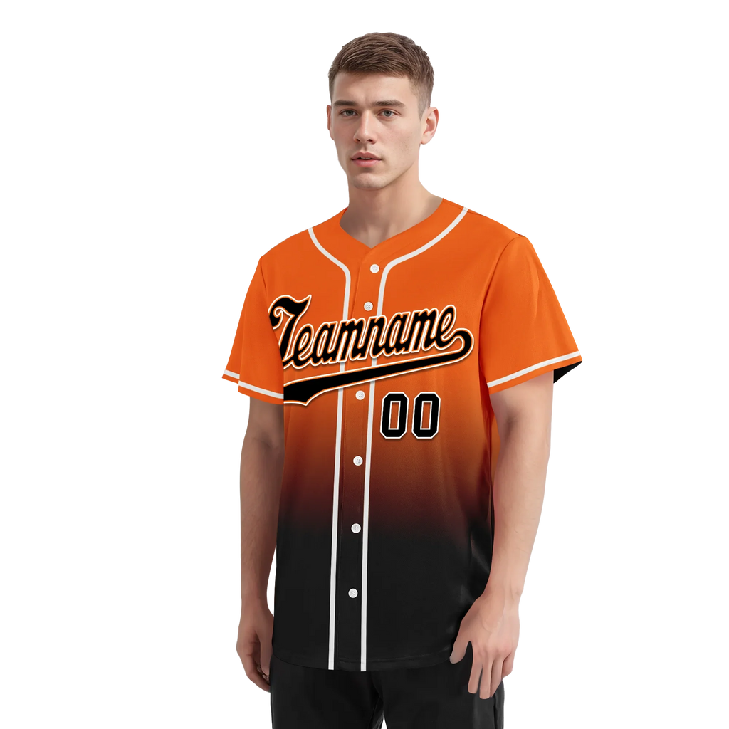 Custom Orange Black Fade Fashion Personalized Authentic Baseball Jersey BSBJ01-D0a70c7 - Coolcustomize