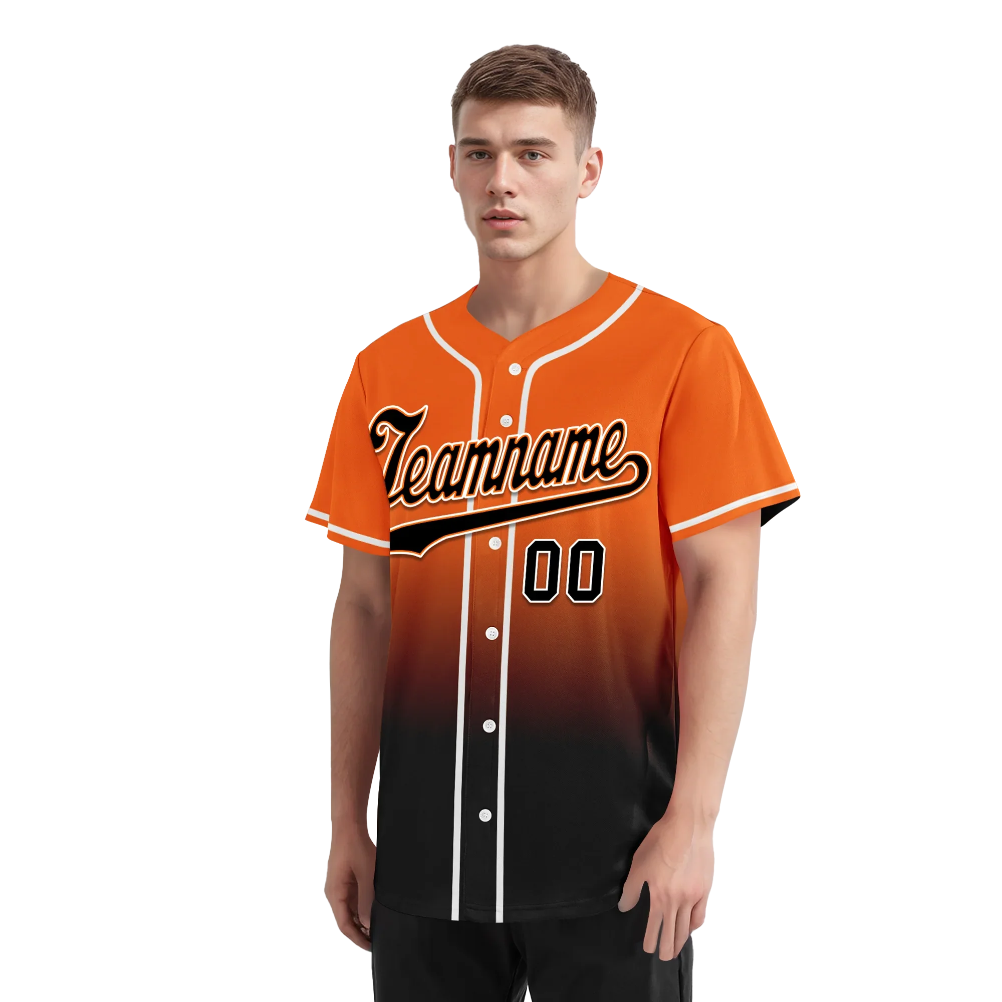 Custom Orange Black Fade Fashion Personalized Authentic Baseball Jersey BSBJ01-D0a70c7 - Coolcustomize