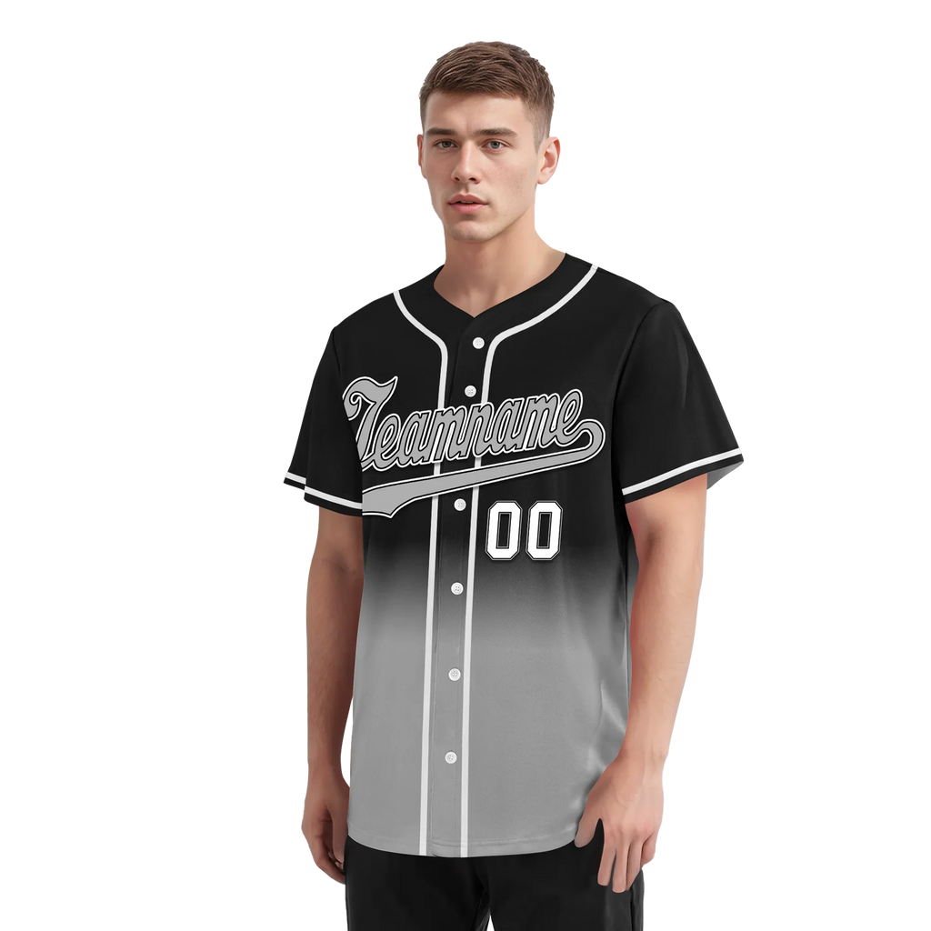 Custom Black Grey Fade Fashion Personalized Authentic Baseball Jersey BSBJ01-D0a70cf - Coolcustomize