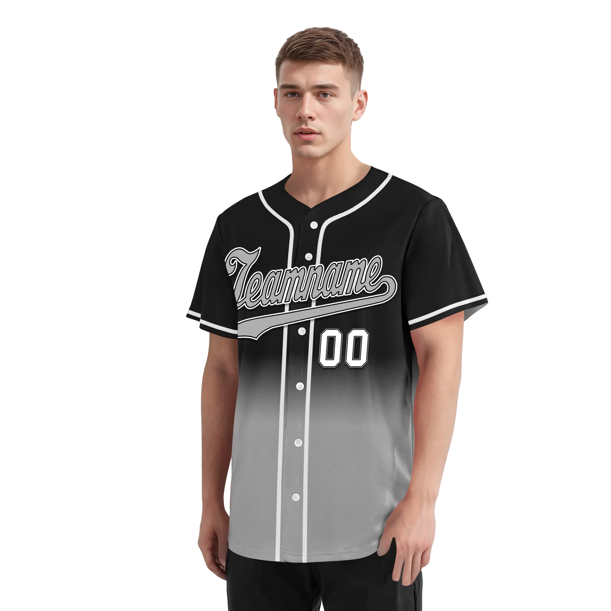 Custom Black Grey Fade Fashion Personalized Authentic Baseball Jersey BSBJ01-D0a70cf - Coolcustomize