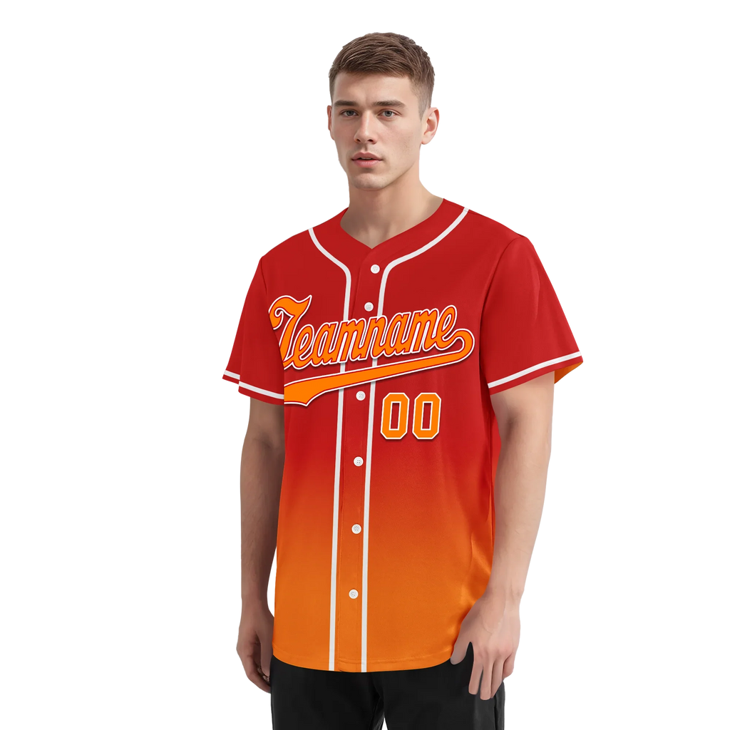 Custom Red Orange Fade Fashion Personalized Authentic Baseball Jersey BSBJ01-D0a70df - Coolcustomize