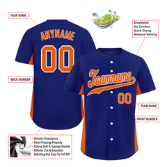 Custom Blue Classic Style Orange Personalized Authentic Baseball Jersey BSBJ01-bd0faba