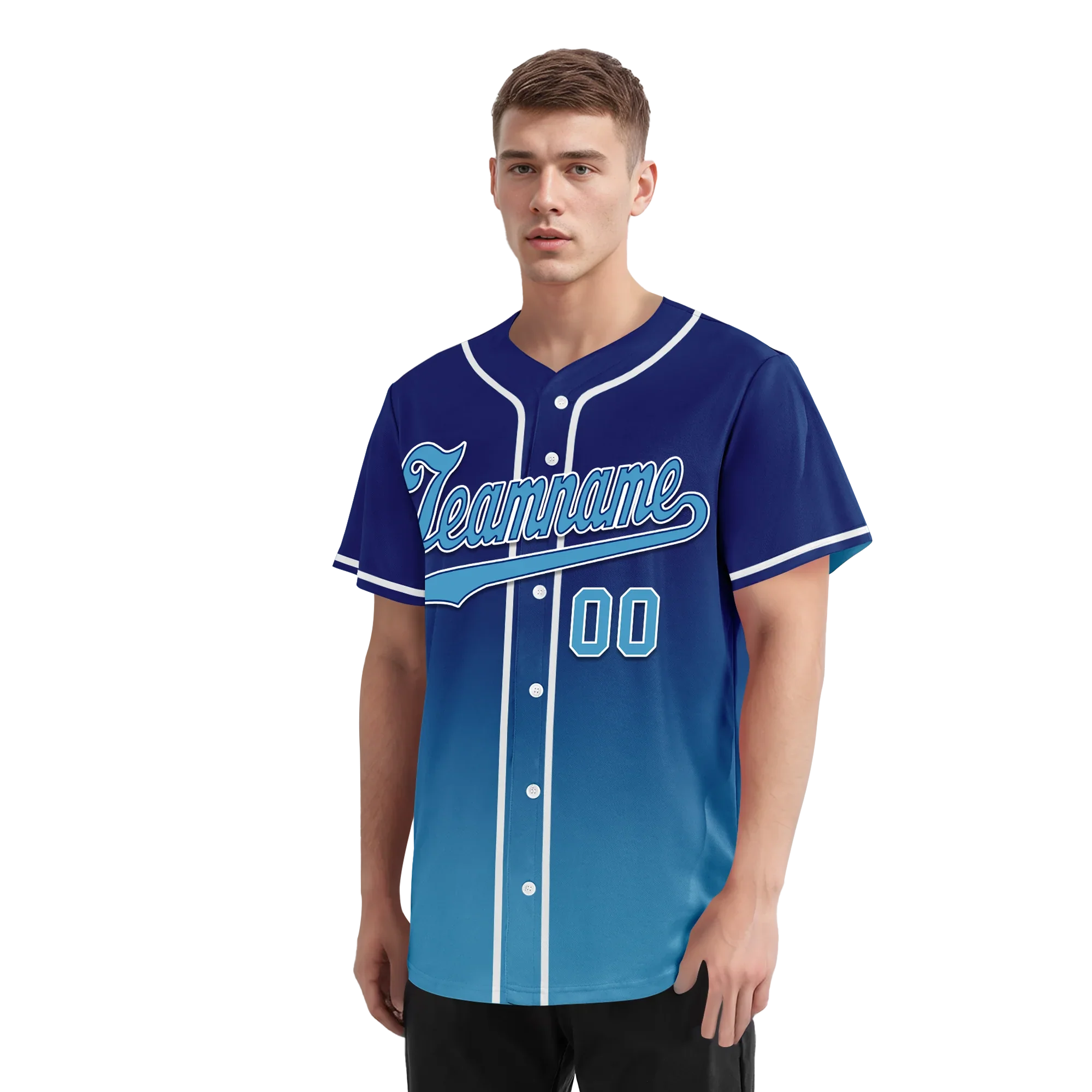 Custom Blue Fade Fashion Personalized Authentic Baseball Jersey BSBJ01-D0a70fd - Coolcustomize