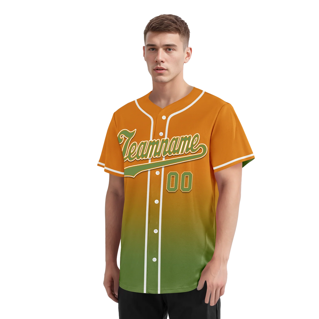 Custom Orange Green Fade Fashion Personalized Authentic Baseball Jersey BSBJ01-D0a70b9 - Coolcustomize