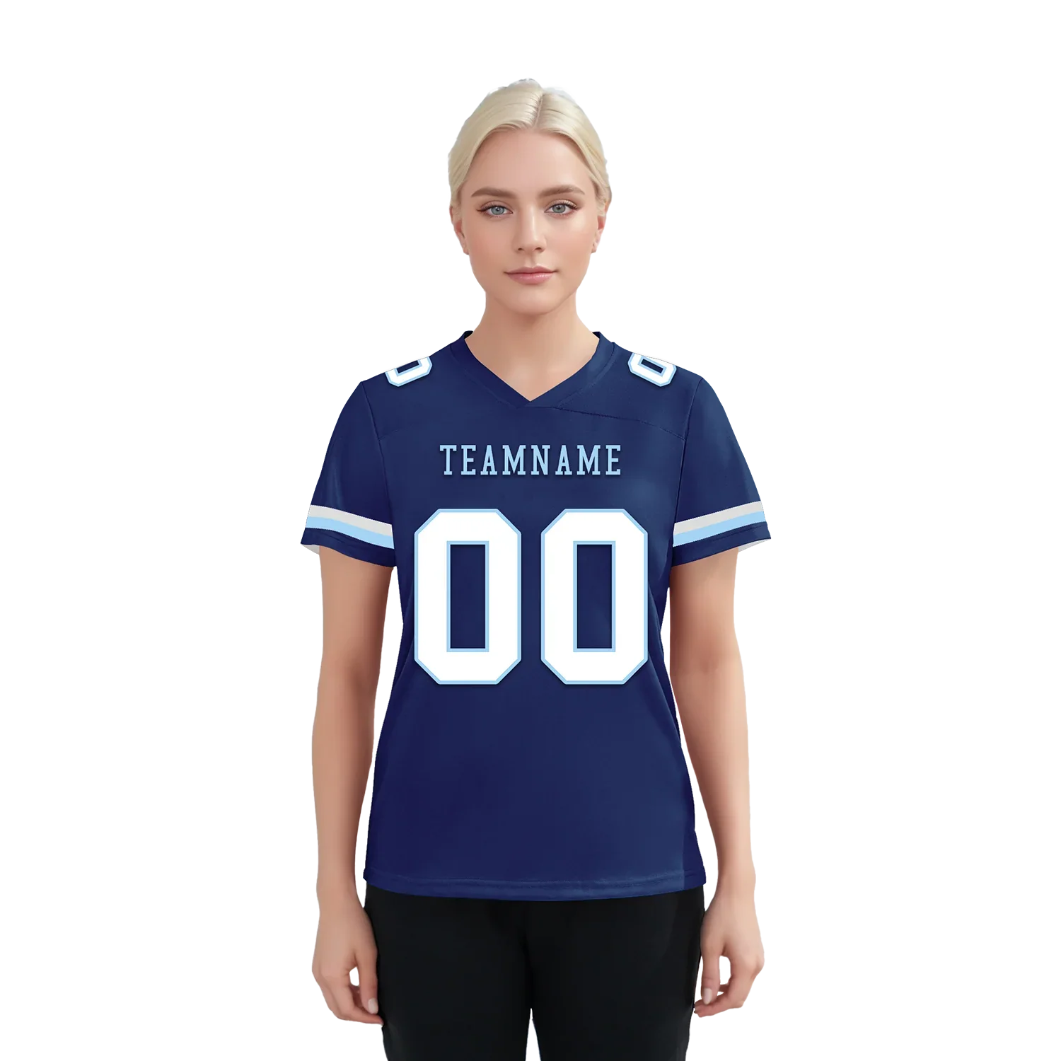 Custom Blue Classic Style Personalized Authentic Football Jersey FBJ02-bd0a70a7 - Coolcustomize