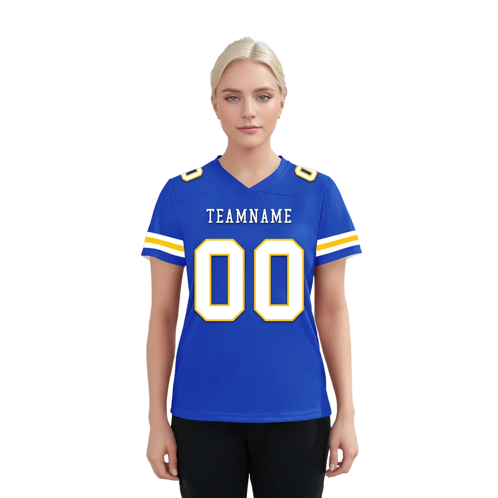 Custom Blue Classic Style Personalized Authentic Football Jersey FBJ02-bd0a70bb - Coolcustomize