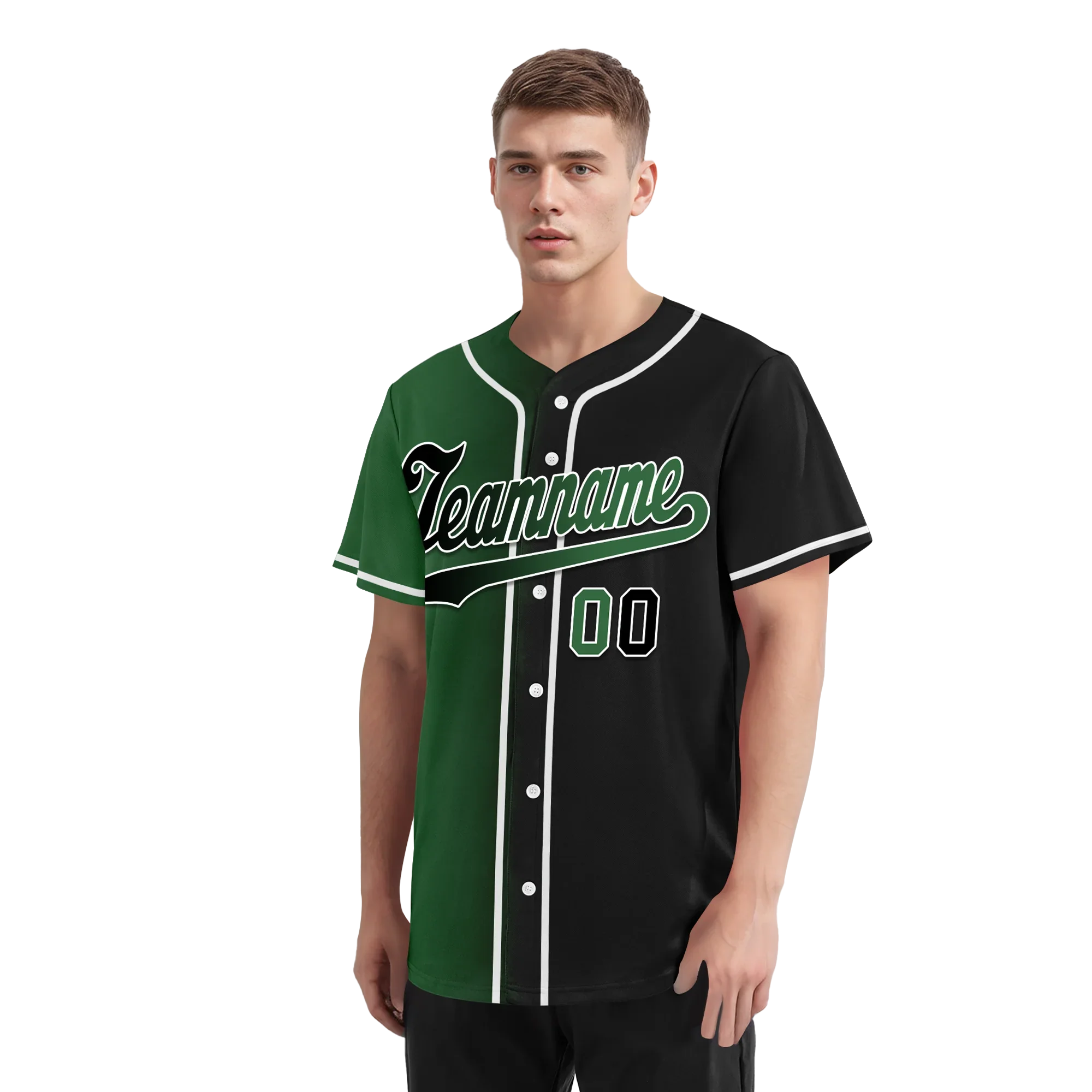 Custom Green Black Gradient Fashion Personalized Authentic Baseball Jersey BSBJ01-D0a707c - Coolcustomize