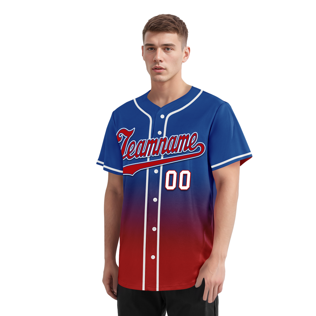 Custom Blue Red Fade Fashion Personalized Authentic Baseball Jersey BSBJ01-D0a70bd - Coolcustomize