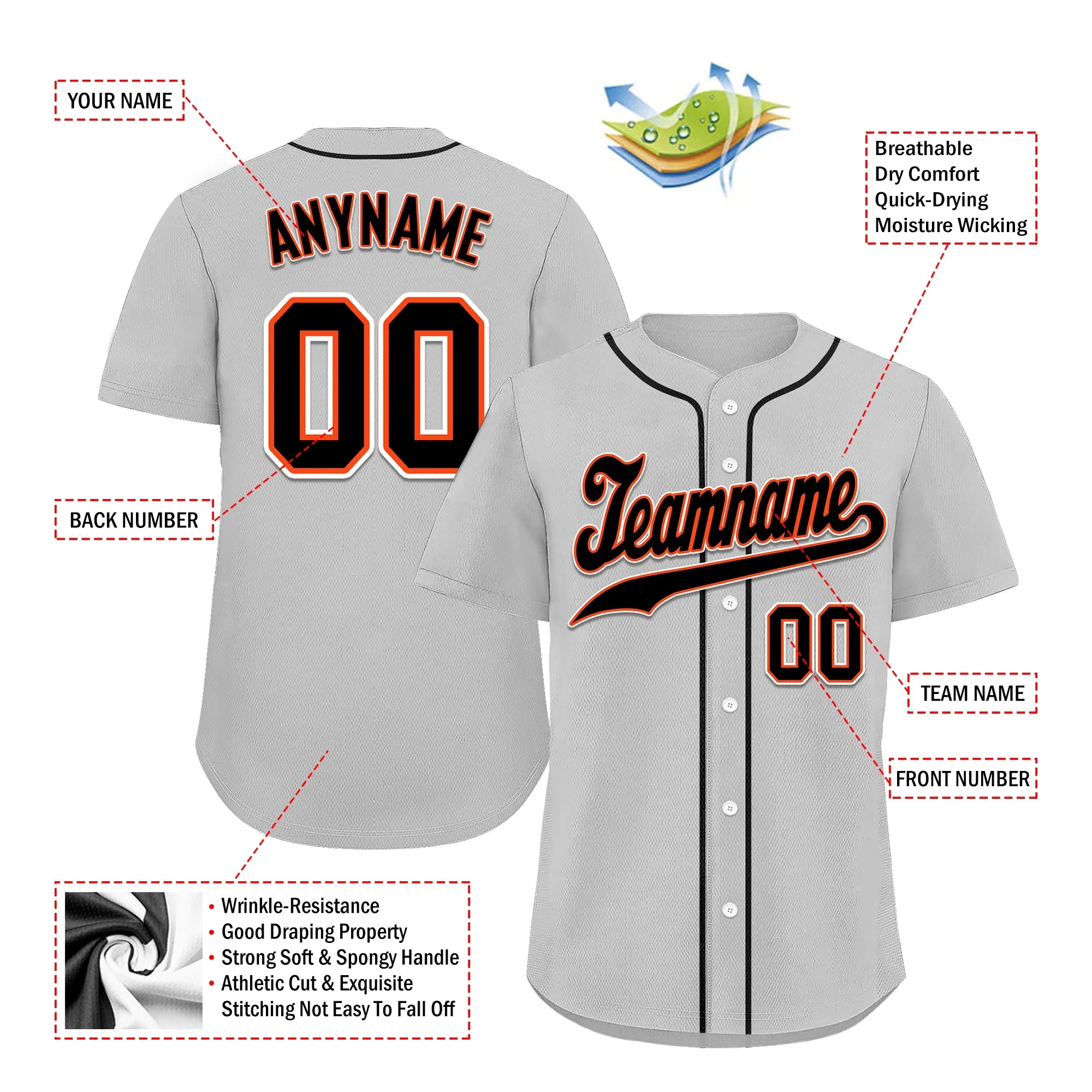 Custom Grey Classic Style Black Personalized Authentic Baseball Jersey BSBJ01-bd0faac - Coolcustomize