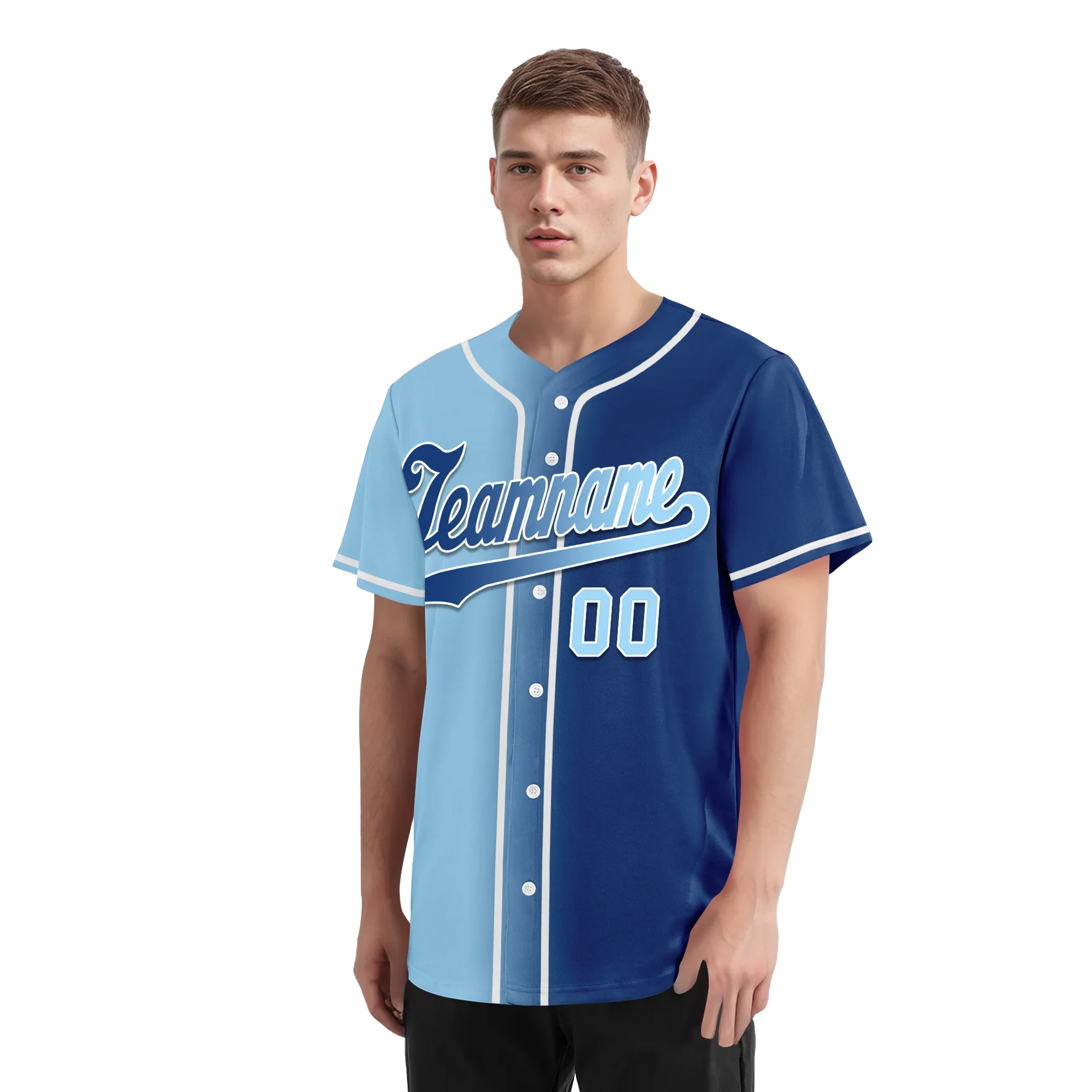 Custom Blue Gradient Fashion Personalized Authentic Baseball Jersey BSBJ01-D0a7078 - Coolcustomize