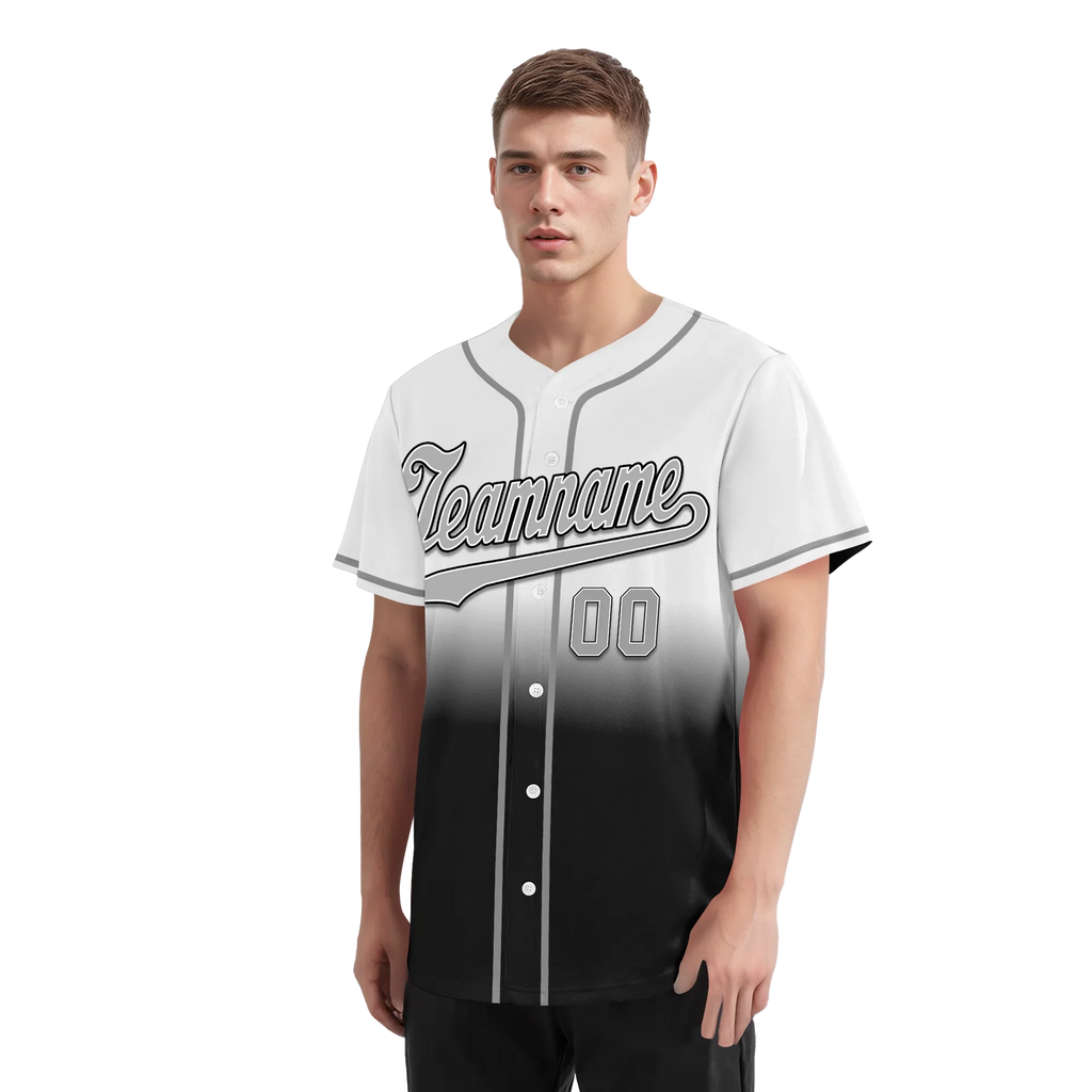 Custom Grey Black Fade Fashion Personalized Authentic Baseball Jersey BSBJ01-D0a70ee - Coolcustomize