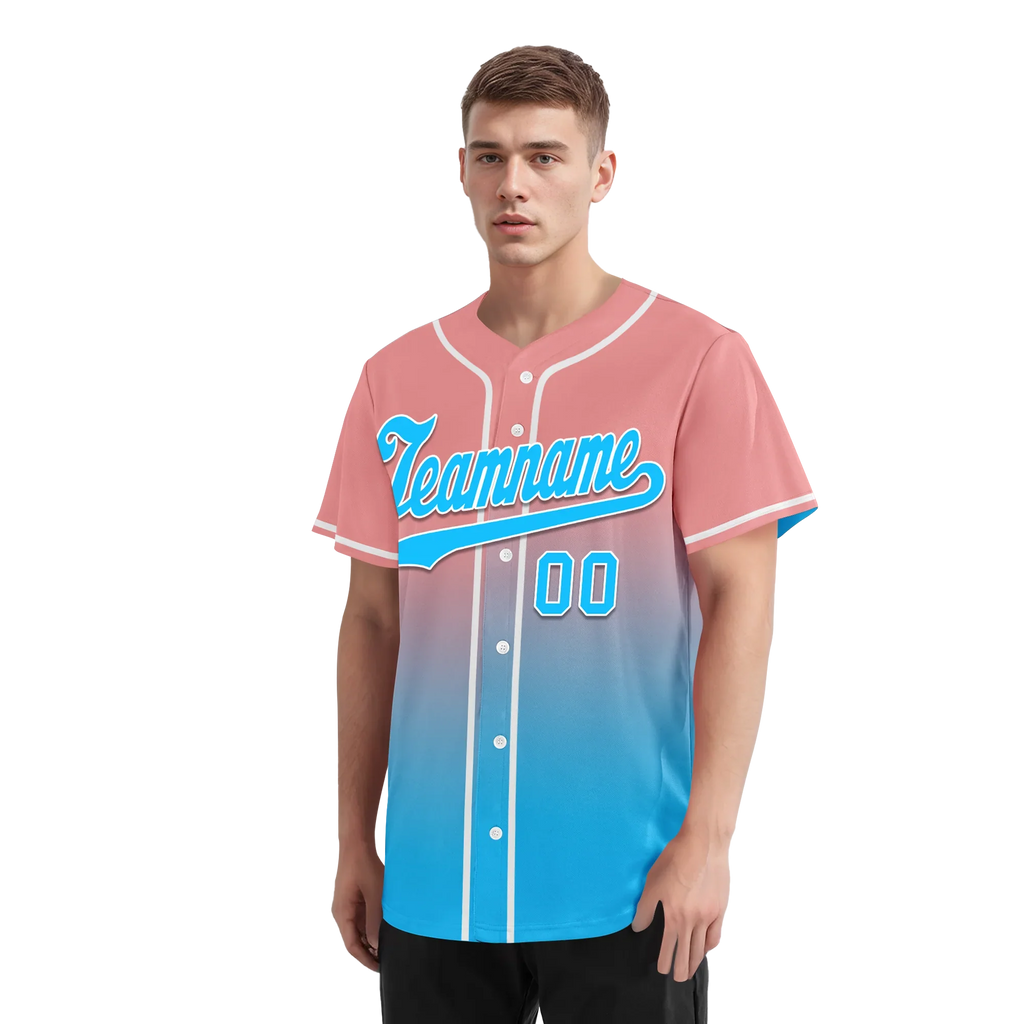 Custom Pink Blue Fade Fashion Personalized Authentic Baseball Jersey BSBJ01-D0a70f8 - Coolcustomize