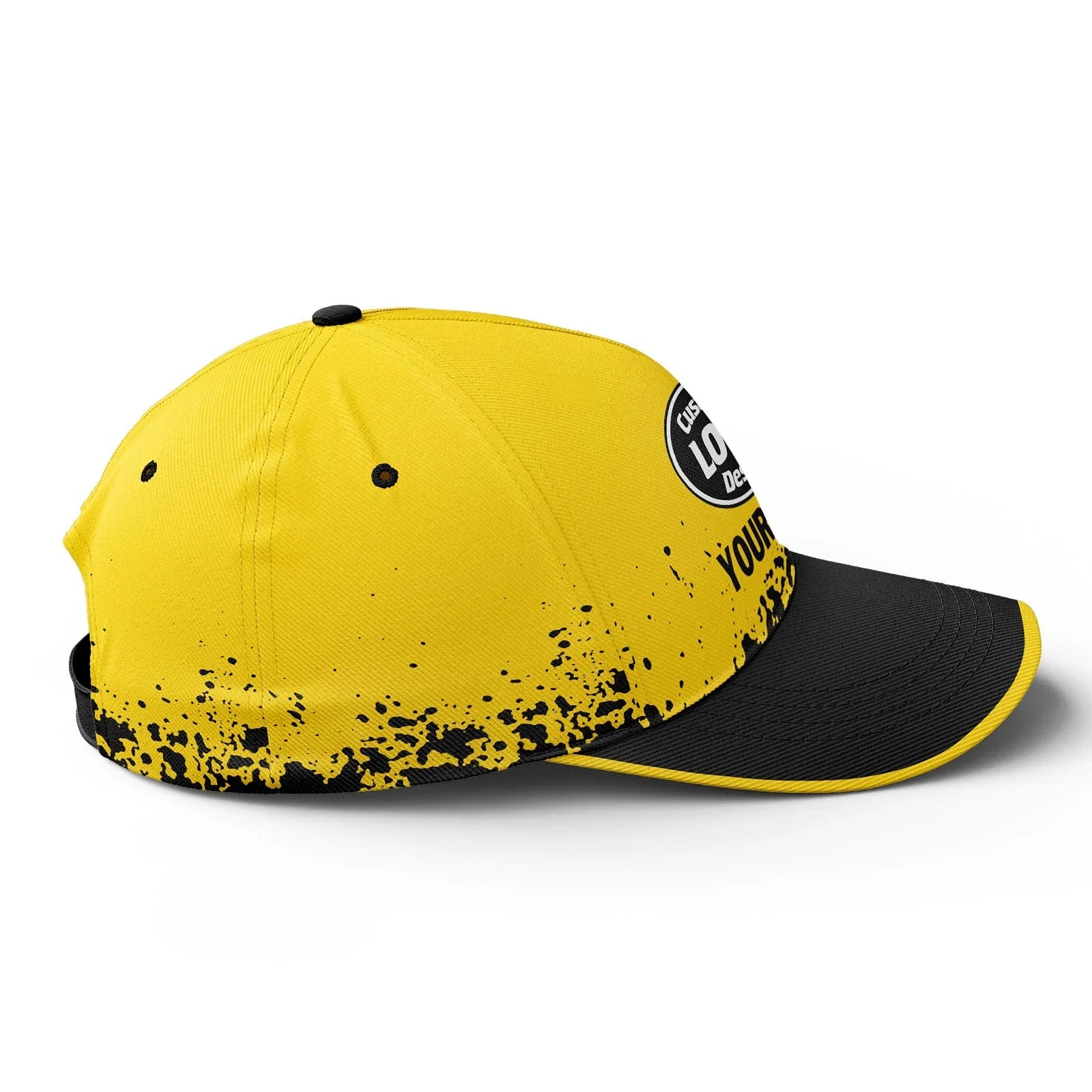 Custom Black Yellow Hat Sport Design Cap Stitched Adjustable Personalized YW061-D020231-7 - Coolcustomize