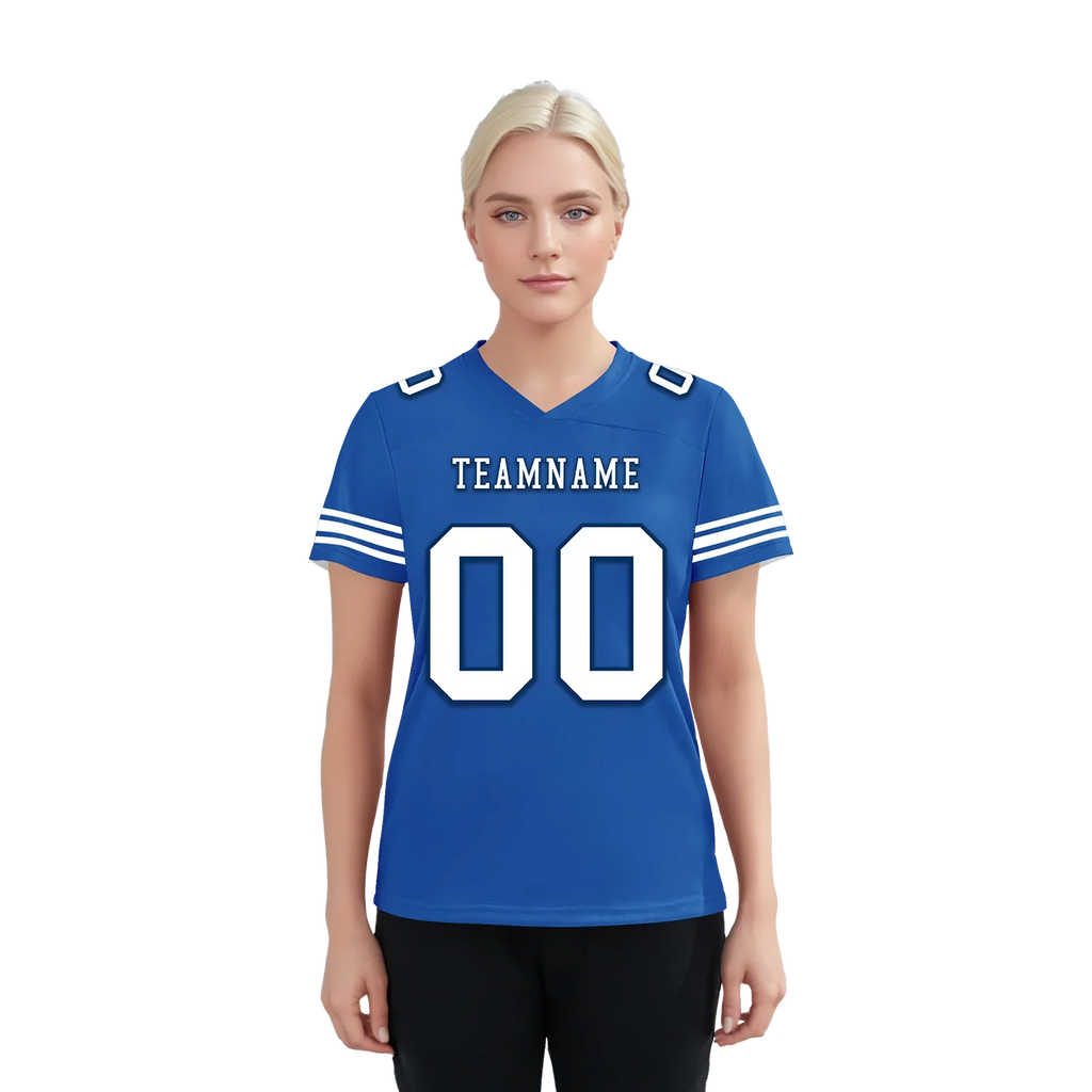 Custom Blue Classic Style Personalized Authentic Football Jersey FBJ02-bd0a700f - Coolcustomize