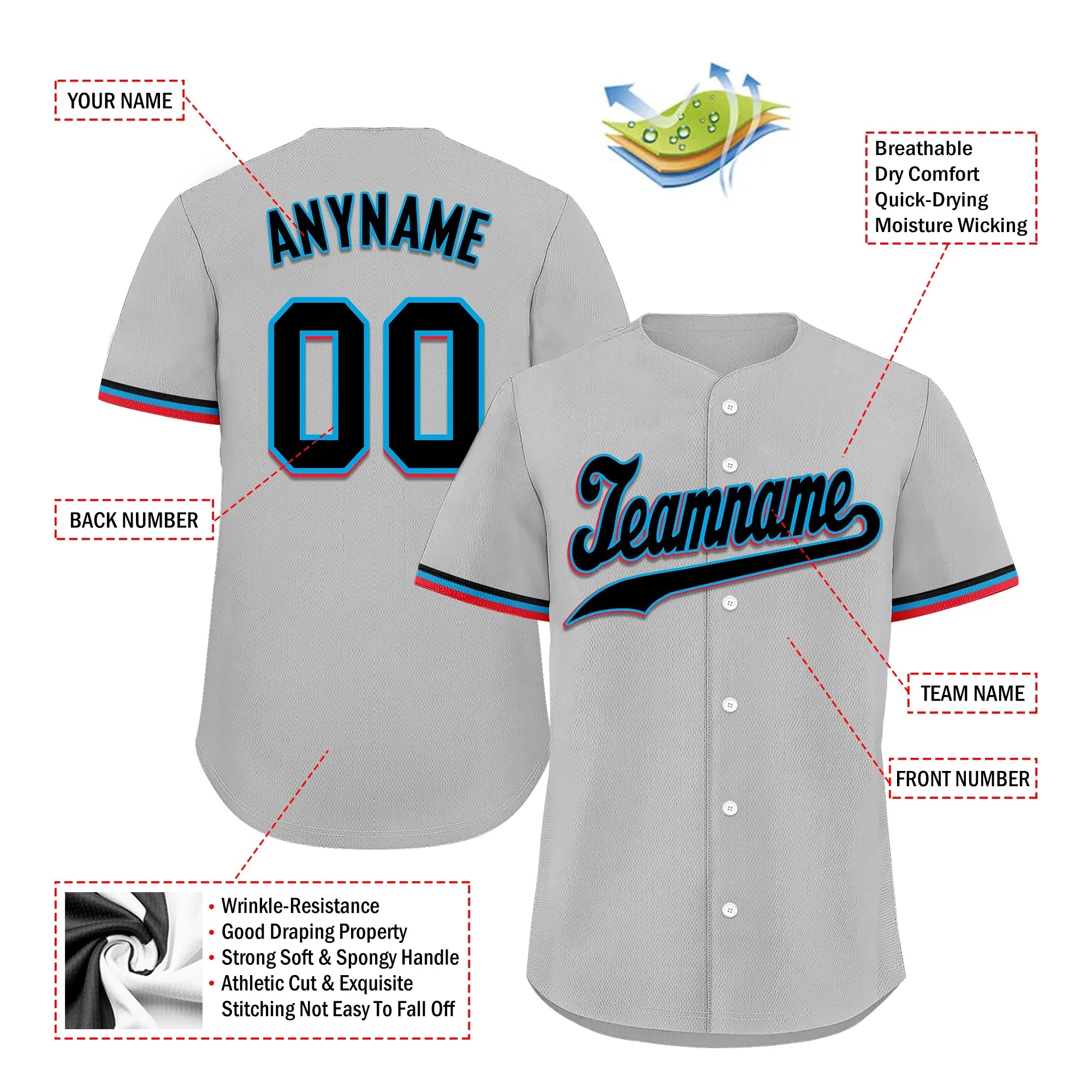 Custom Grey Classic Style Black Personalized Authentic Baseball Jersey BSBJ01-bd0facf - Coolcustomize