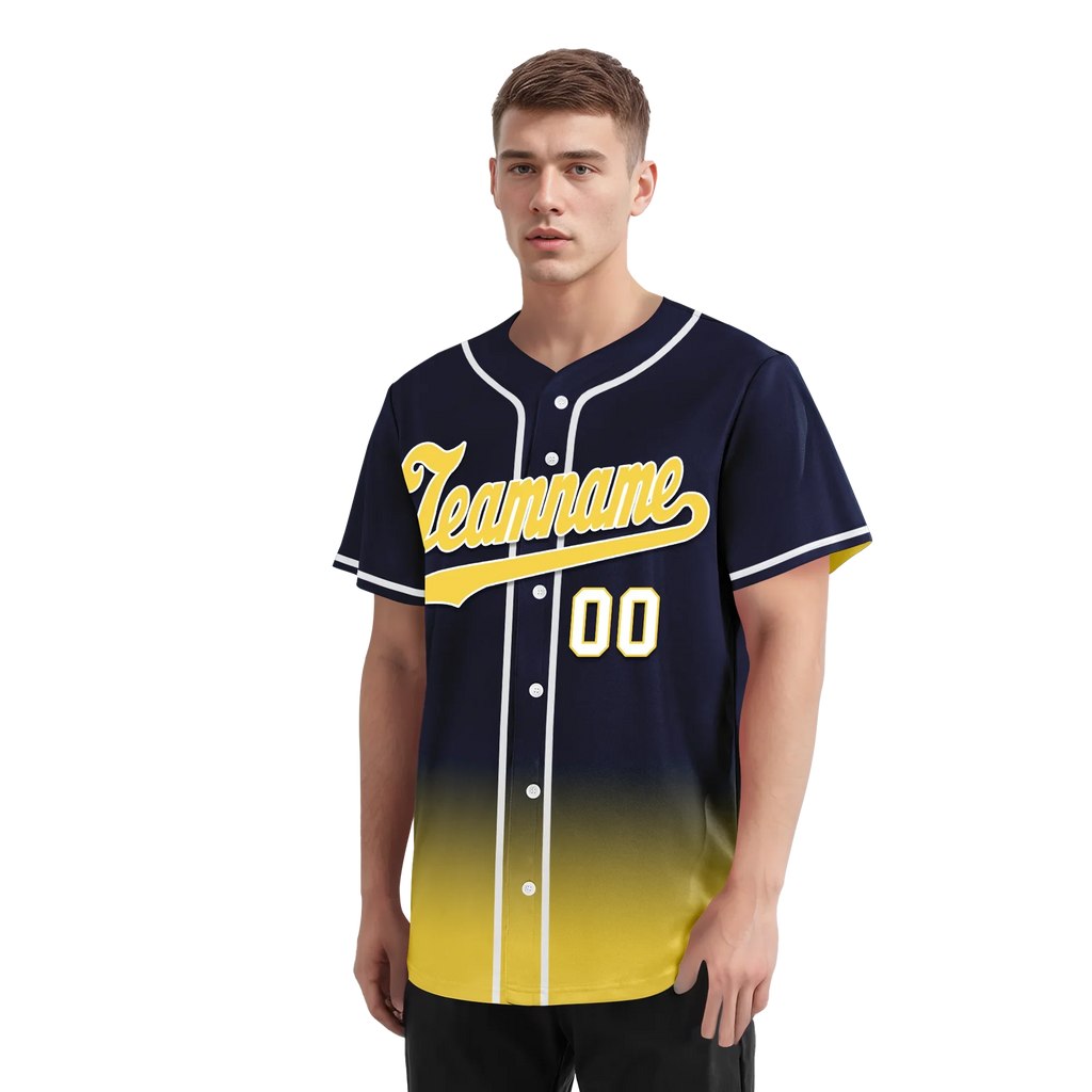 Custom Blue Yellow Fade Fashion Personalized Authentic Baseball Jersey BSBJ01-D0a70e9 - Coolcustomize