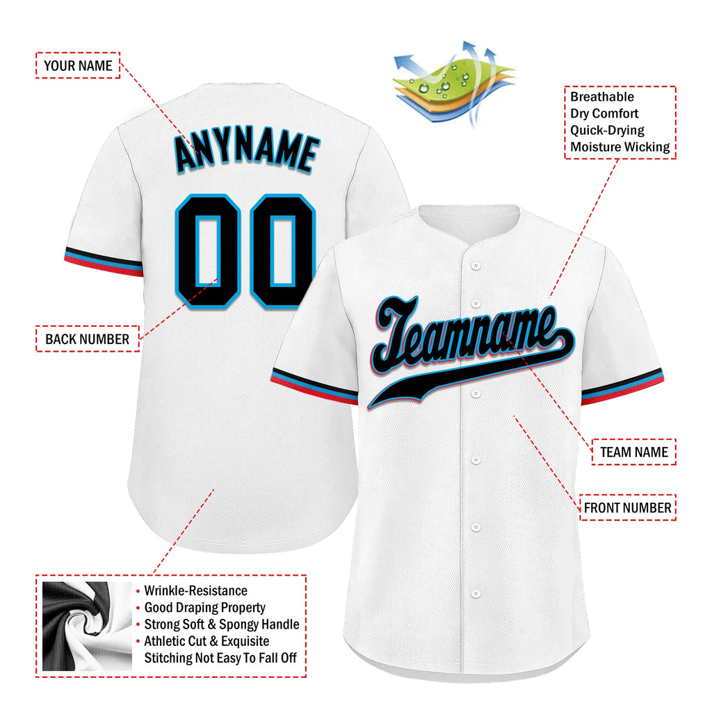 Custom White Classic Style Black Personalized Authentic Baseball Jersey BSBJ01-bd0face - Coolcustomize