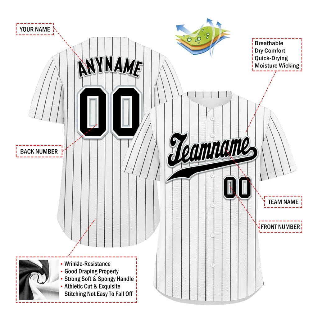 Custom White Classic Style Black Personalized Authentic Baseball Jersey BSBJ01-bd0faa8 - Coolcustomize