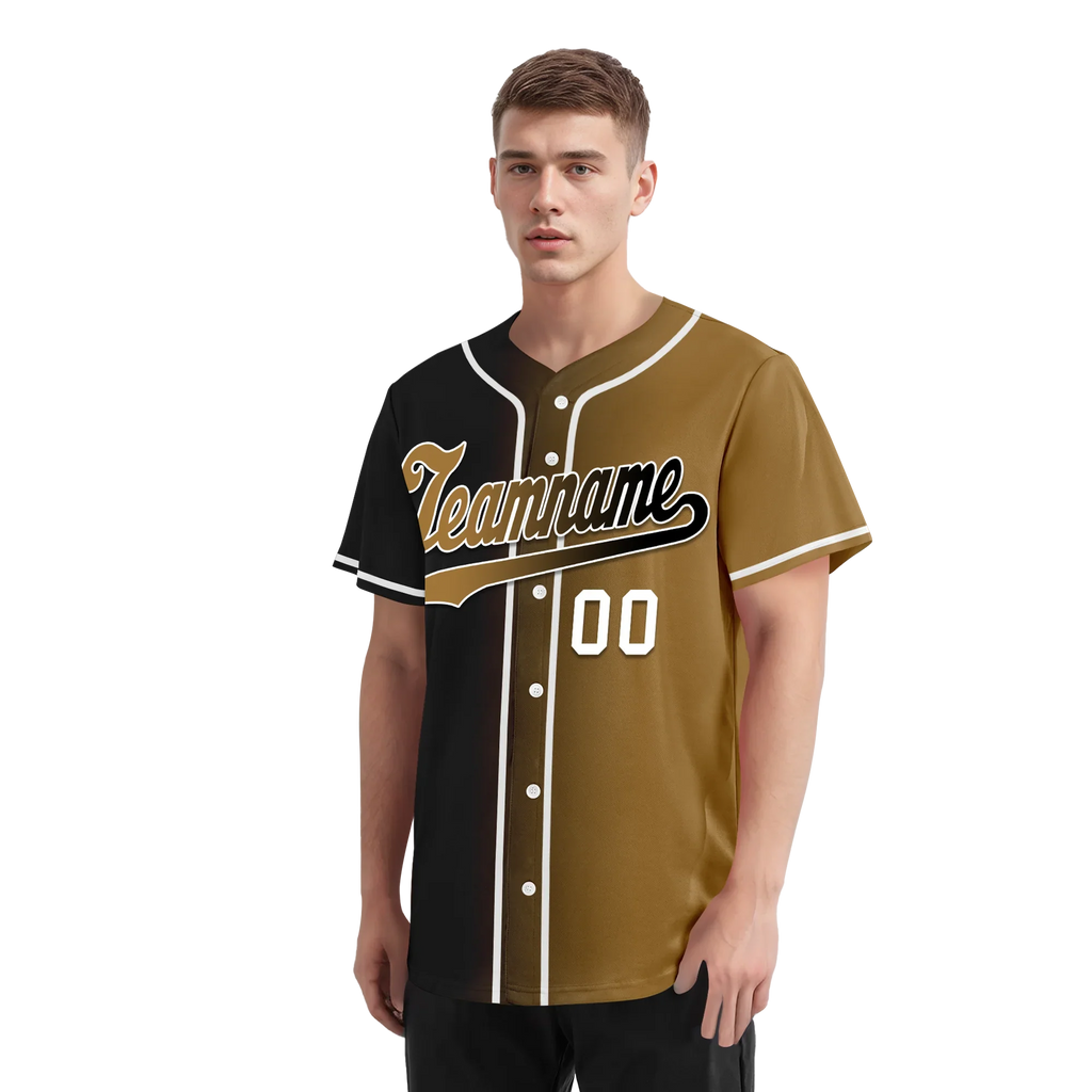 Custom Black Gold Gradient Fashion Personalized Authentic Baseball Jersey BSBJ01-D0a7a0d - Coolcustomize