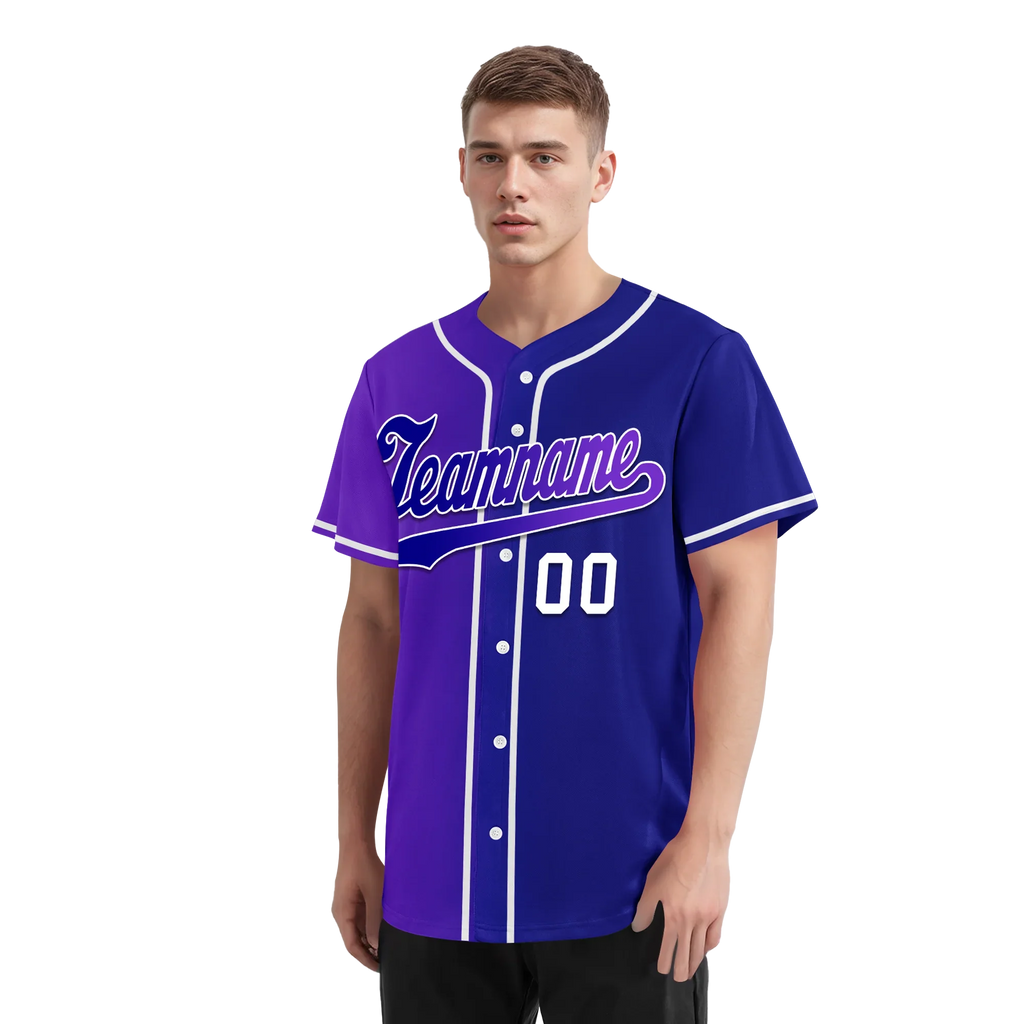 Custom Purple Blue Gradient Fashion Personalized Authentic Baseball Jersey BSBJ01-D0a7a0b - Coolcustomize