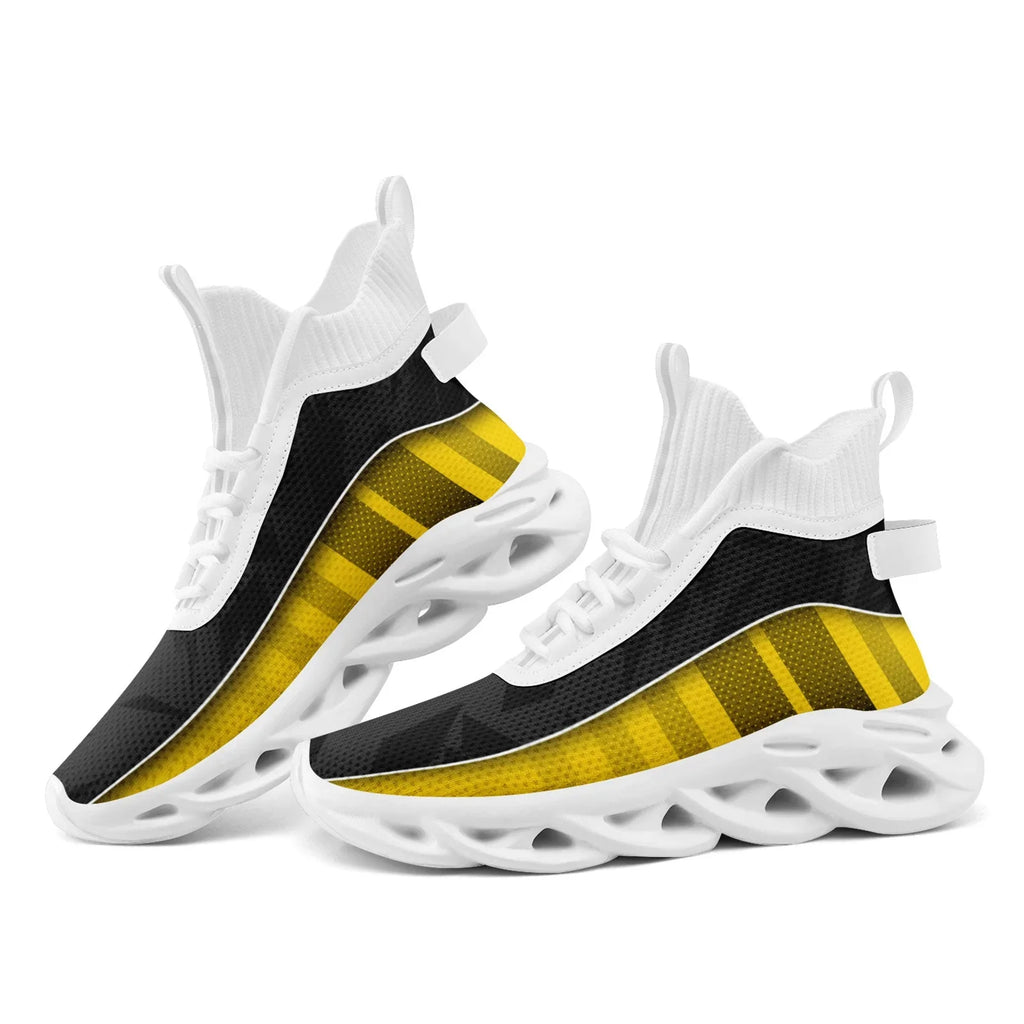 Custom Black Yellow Maxsoul Shoes Personalized Sneaker FN029A-D020158-7 - Coolcustomize
