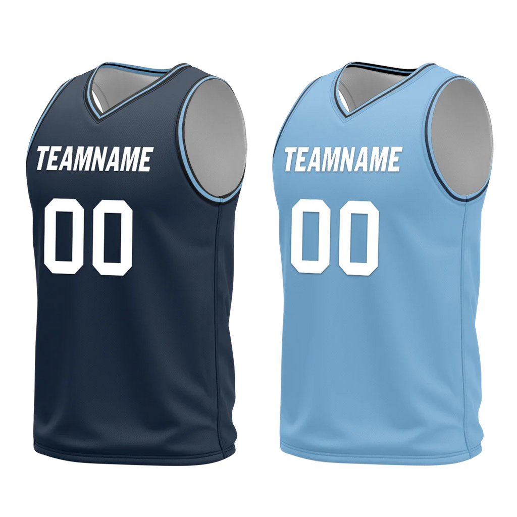 Custom Blue Classic Style Reversible Basketball Uniform Personalized Ordinary BBJR-D017032 - Coolcustomize