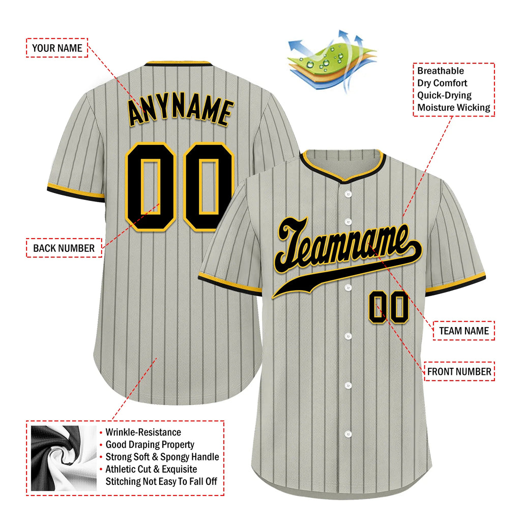 Custom Grey Classic Style Black Personalized Authentic Baseball Jersey BSBJ01-bd0faef - Coolcustomize